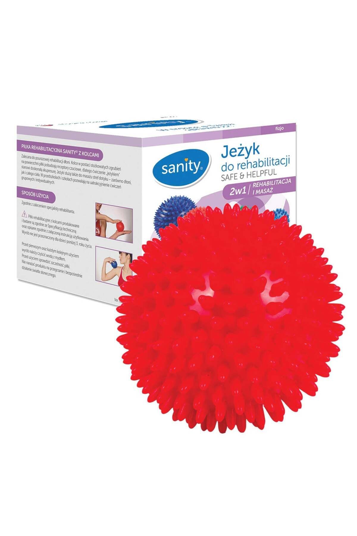 sanity Minge Sanity Safe & Helpful, 2 In 1, Pentru Reabilitare Si Masaj, 9 Cm, Tip Arici - One Size