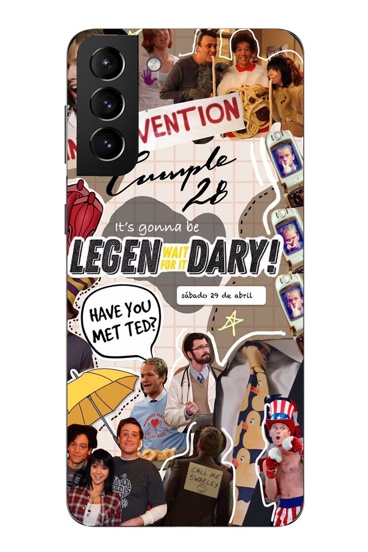 TechTree Samsung Galaxy S21 PLUS Uyumlu Retro Gazete How i met your mother Tasarımlı Şeffaf Silikon Kılıf
