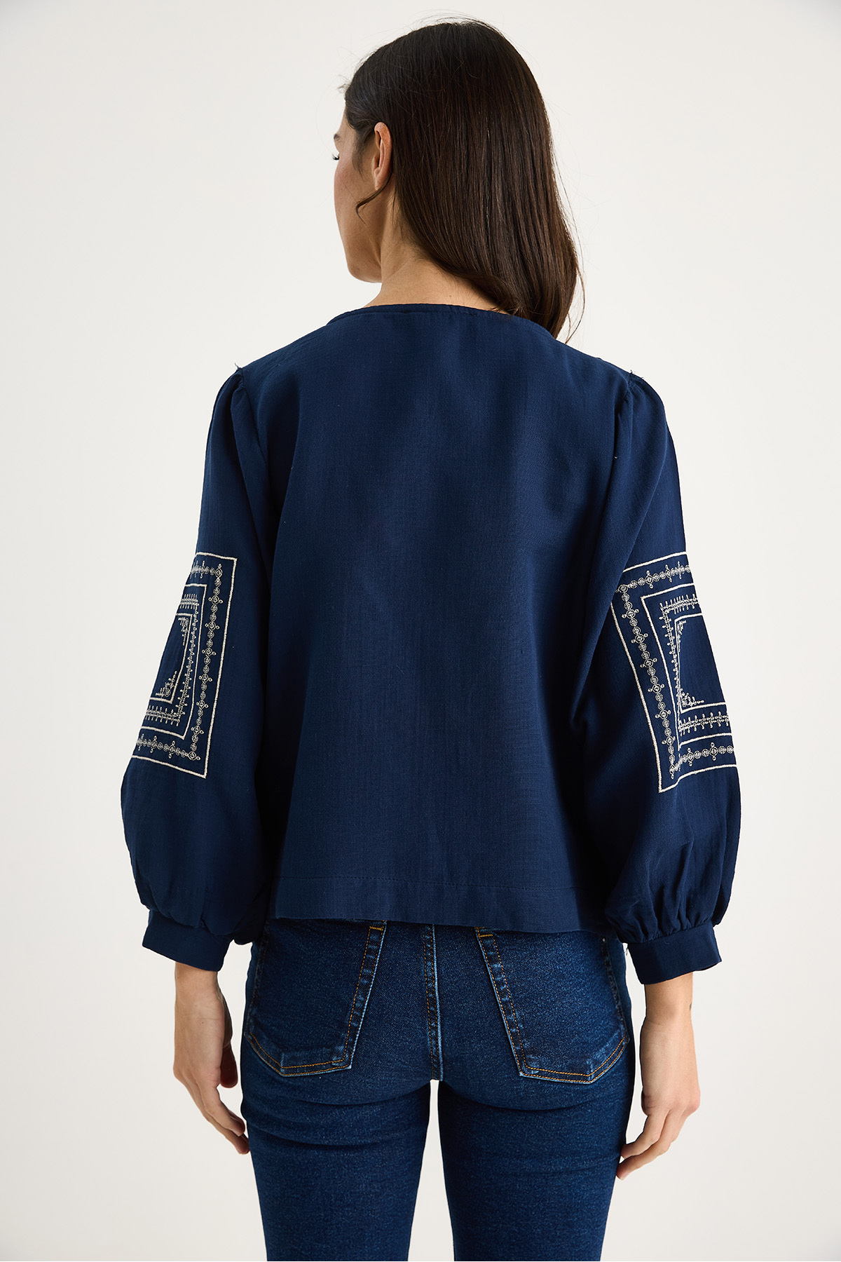 Bianco Lucci  Kadın Nakış Detaylı Yazlık Müslin Ceket G28-4907 60283341 - Görsel 6