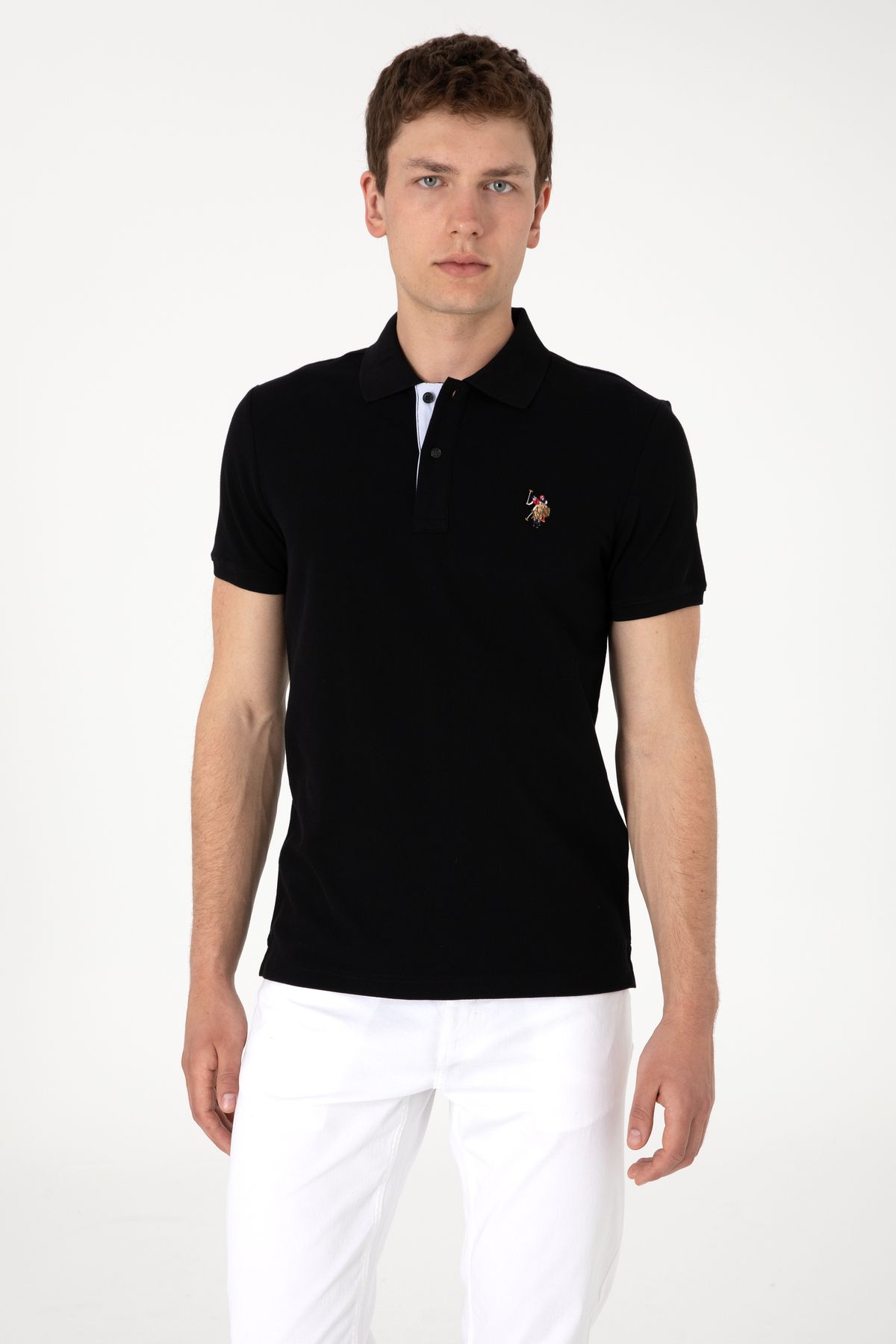 U.S. Polo Assn. Erkek Siyah Basic Tişört 50310669-VR046