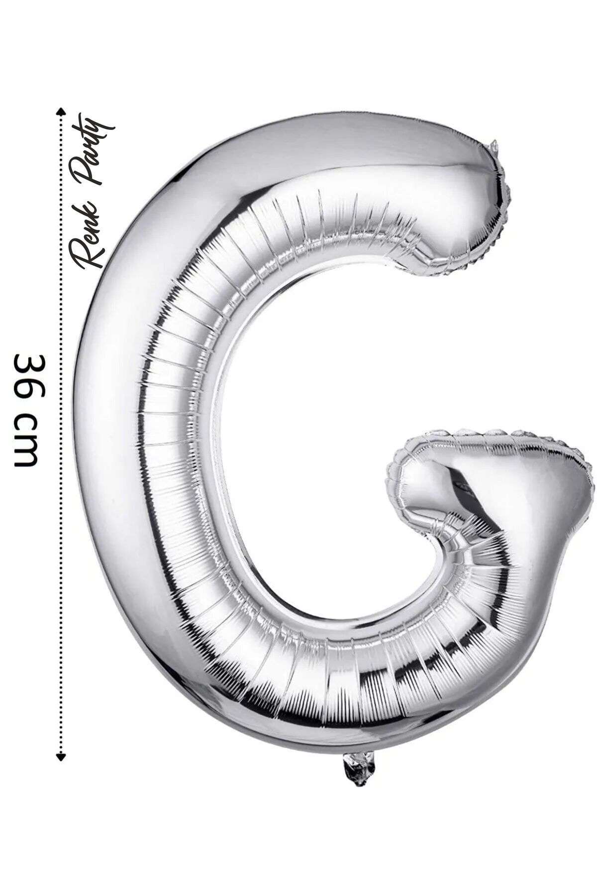 renk party Folyo Balon G Harfi Helyum Balon 36 cm Gümüş Renk - G Harf Balon - Harf Folyo Balon - 16 Inch