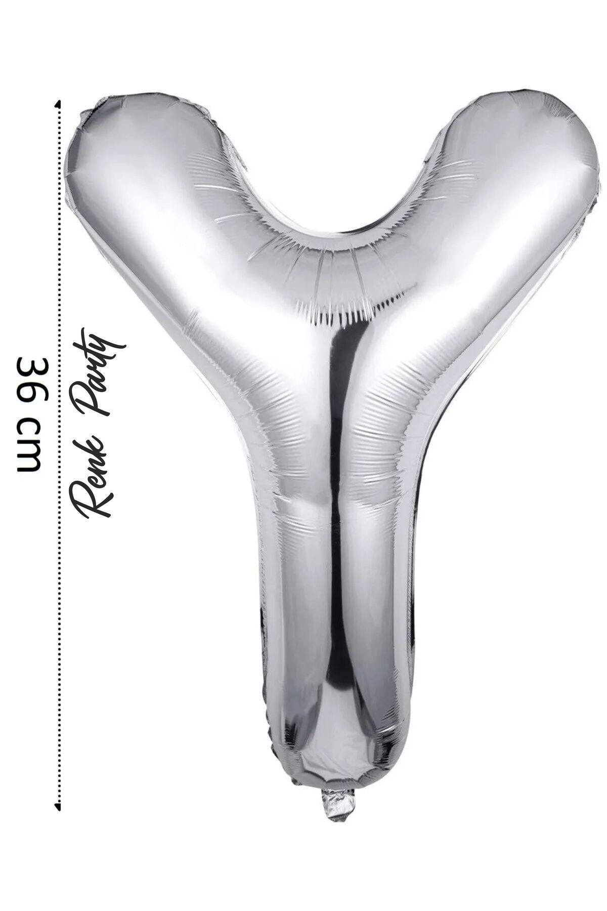 renk party Folyo Balon Y Harfi Helyum Balon 36 cm Gümüş Renk - Y Harf Balon - Harf Folyo Balon - 16 Inch