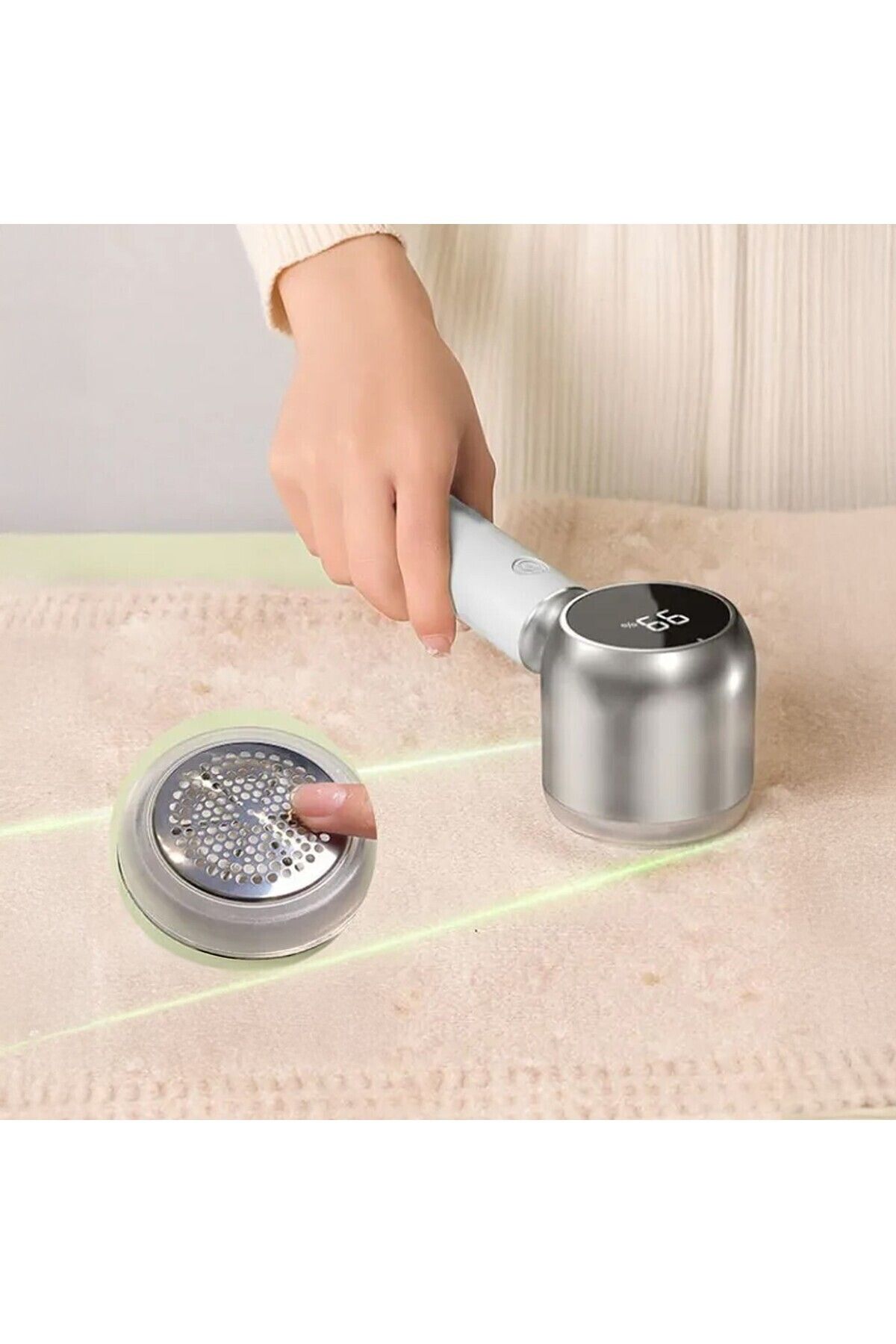 Mioji-Mio Lr6 Digital Indicator 800Mah Wireless Lint Remover Machine - White (Lint Collector Roller Gift) 3