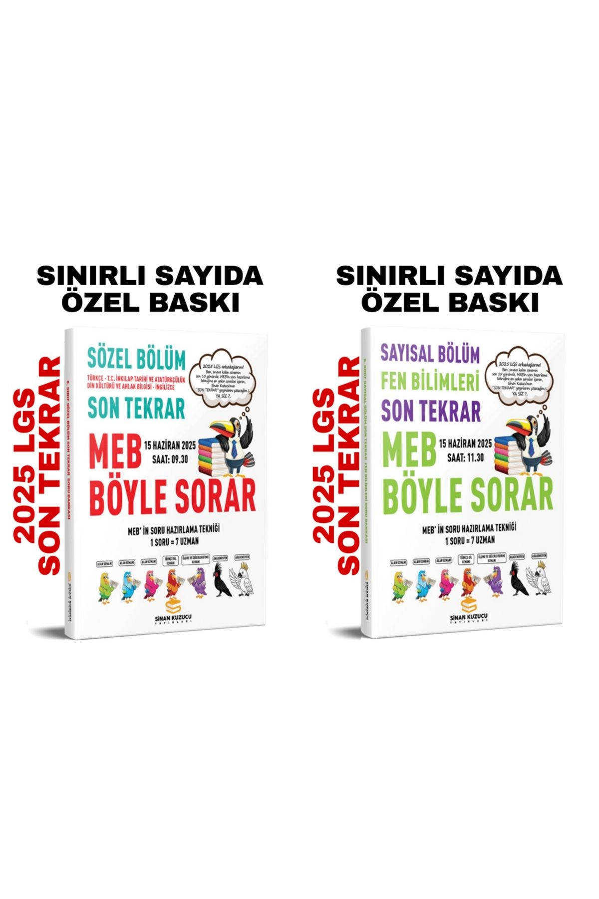 SİNAN KUZUCU YAYINLARI 2025 LGS son tekrar sözel ve fen soru bankası - sinan kuzucu