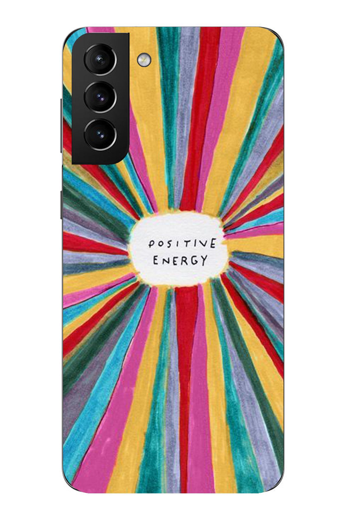 TechTree Samsung Galaxy S21 PLUS Uyumlu Positive Energy Tasarımlı Şeffaf Silikon Kılıf