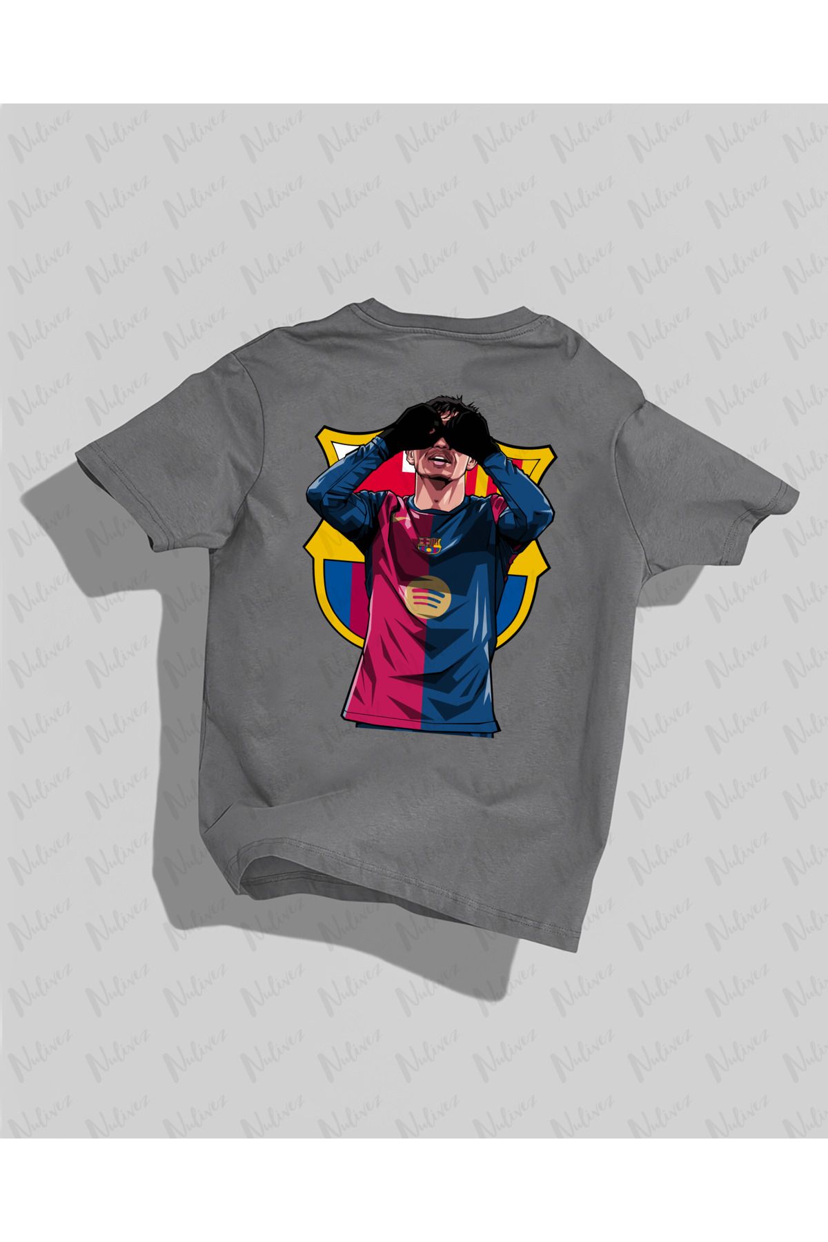 Nulivez Barcelona Tasarımı Baskılı Yüksek Kalite Kompakt Unisex Oversize T-Shirt