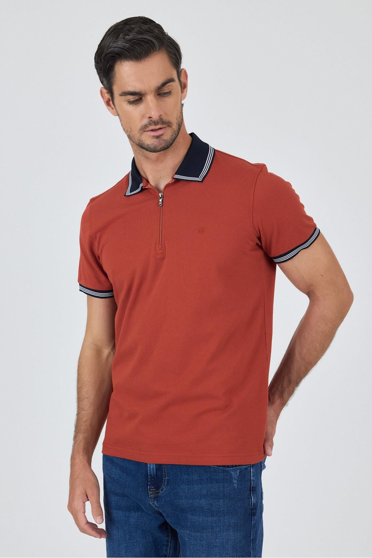 İmza Kısa Kol Düz Pike Polo Yaka Cepsiz %100 Pamuk Slim Fit Tişört 1011250130
