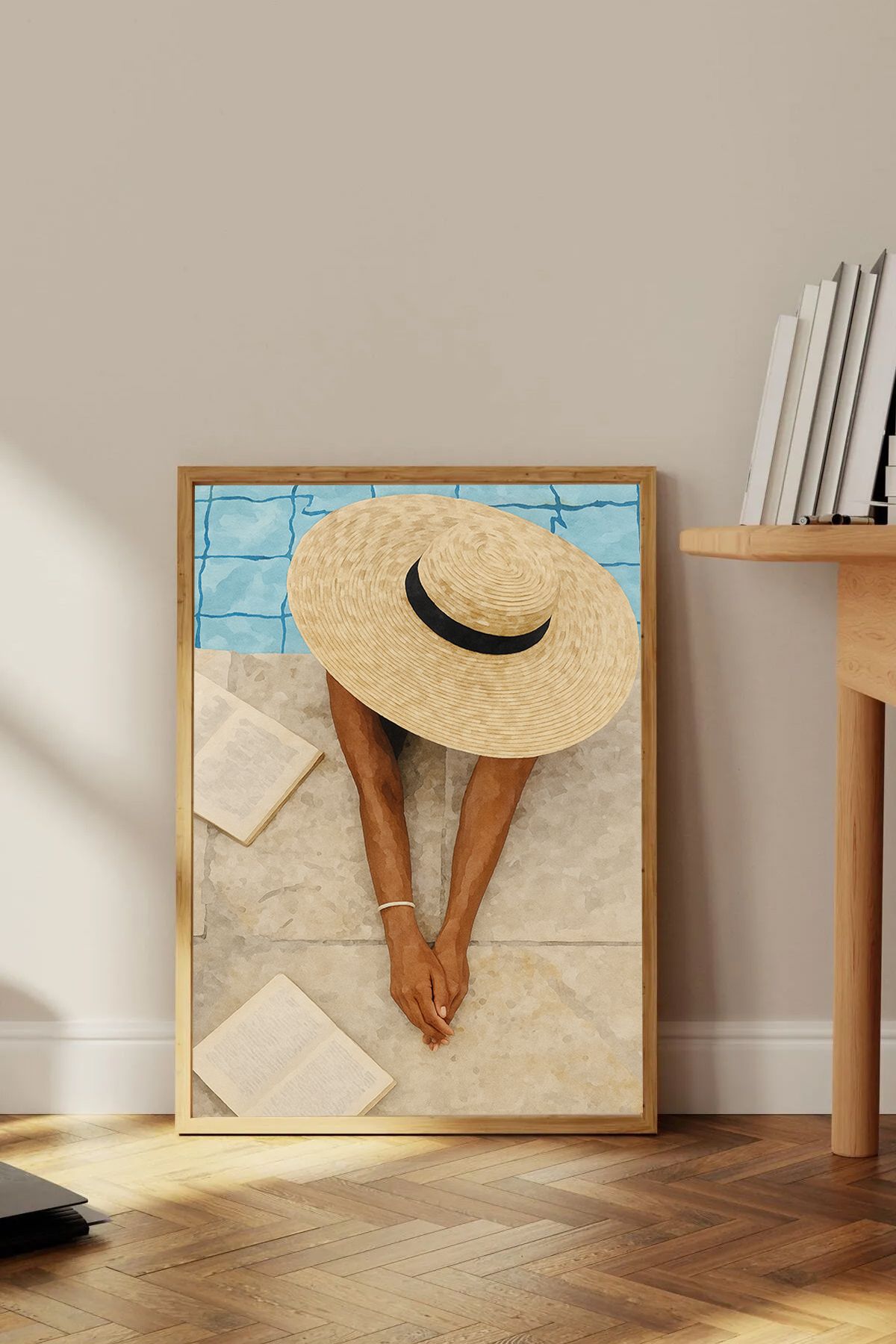 Dekorsiahome Tek Parça Ahşap Çerçeveli Oturma Odası Salon Mutfak Tablo TK0378