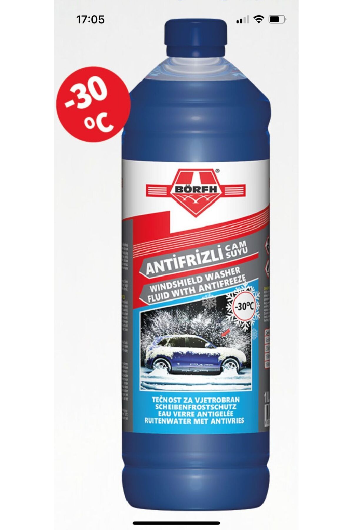 Börfh -30 Cam Suyu Antifirizli 1 Lt