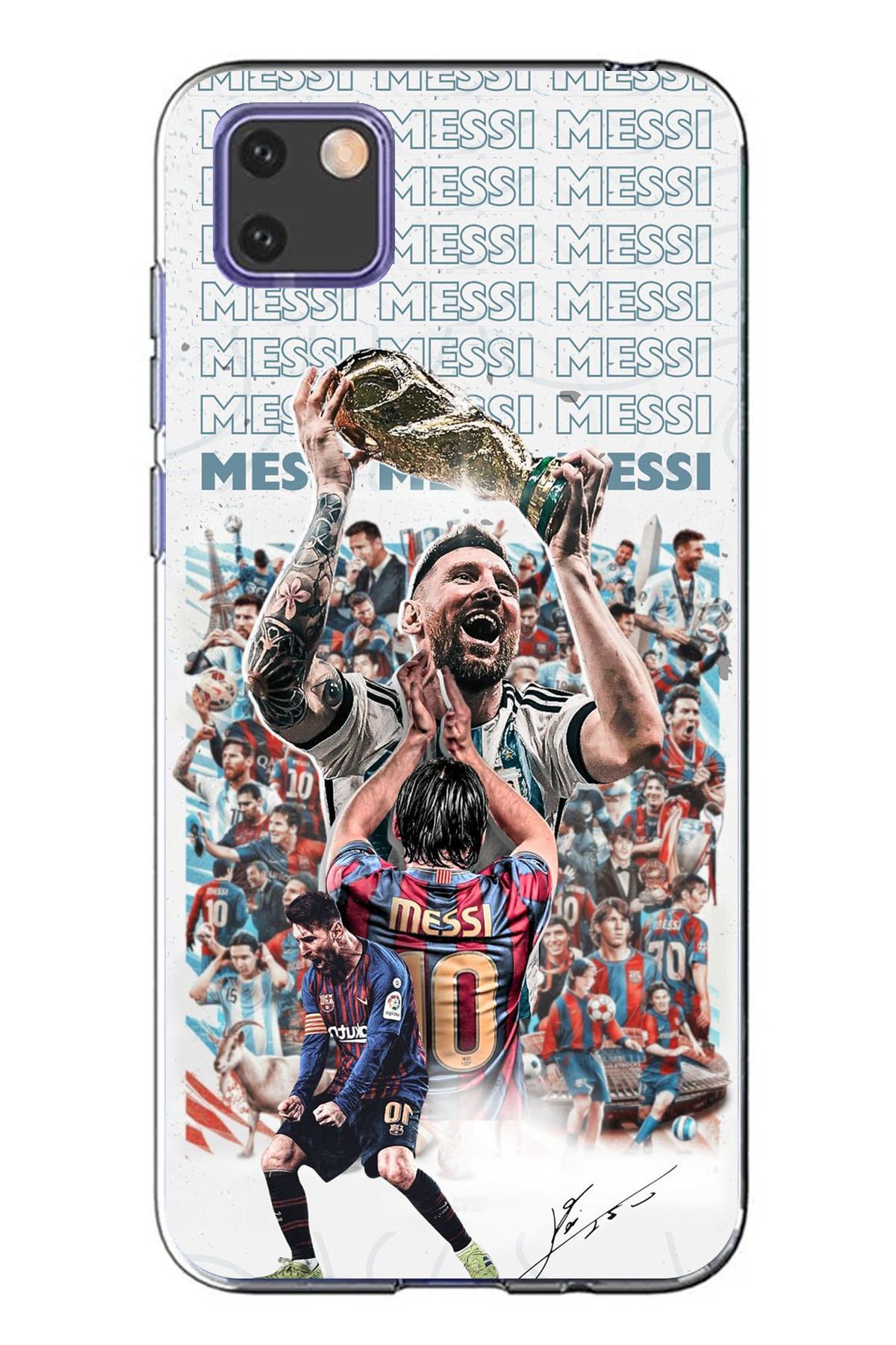 TechTree Huawei Y5P Uyumlu Messi Dünya Kupası Şeffaf Silikon Kılıf