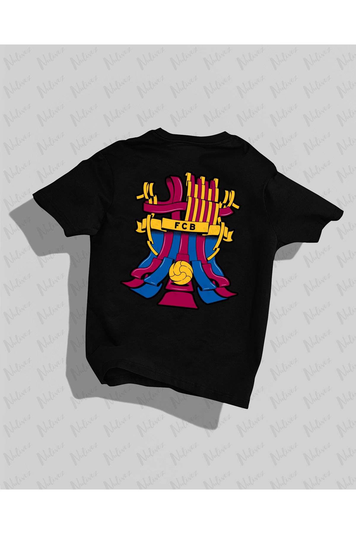 Nulivez Barcelona Tasarımı Baskılı Yüksek Kalite Kompakt Unisex Oversize T-Shirt