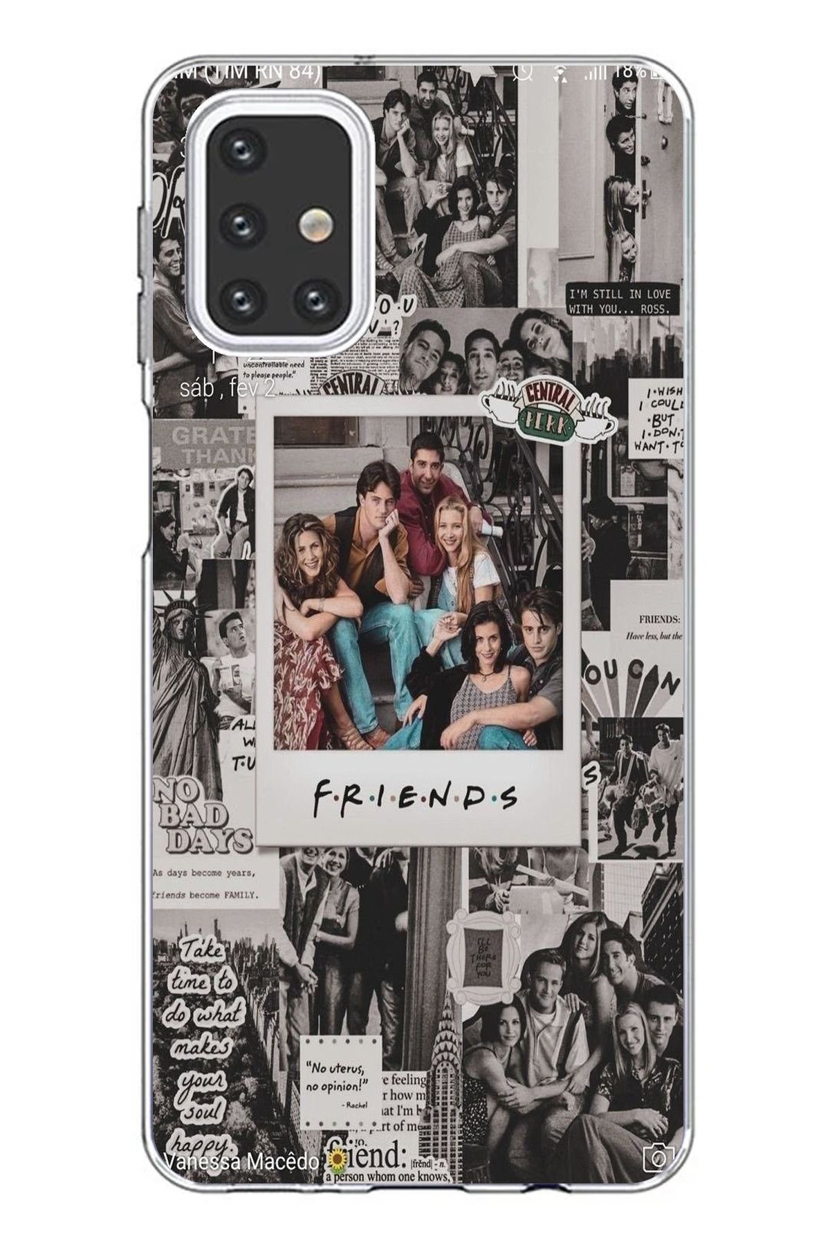 TechTree Samsung Galaxy M31S Uyumlu Friends Nostalji Tasarımlı Tasarımlı Şeffaf Silikon Kılıf