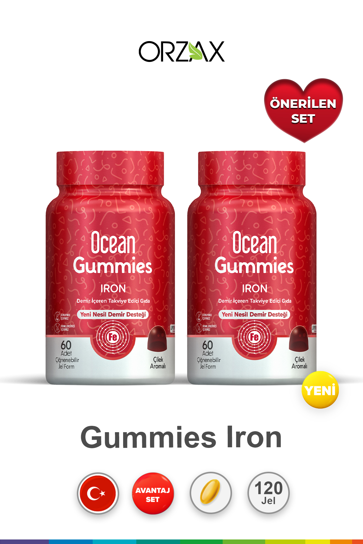 Orzax Ocean Gummies Iron Demir İçeren 60 Adet (2 adet) - Fiyatı