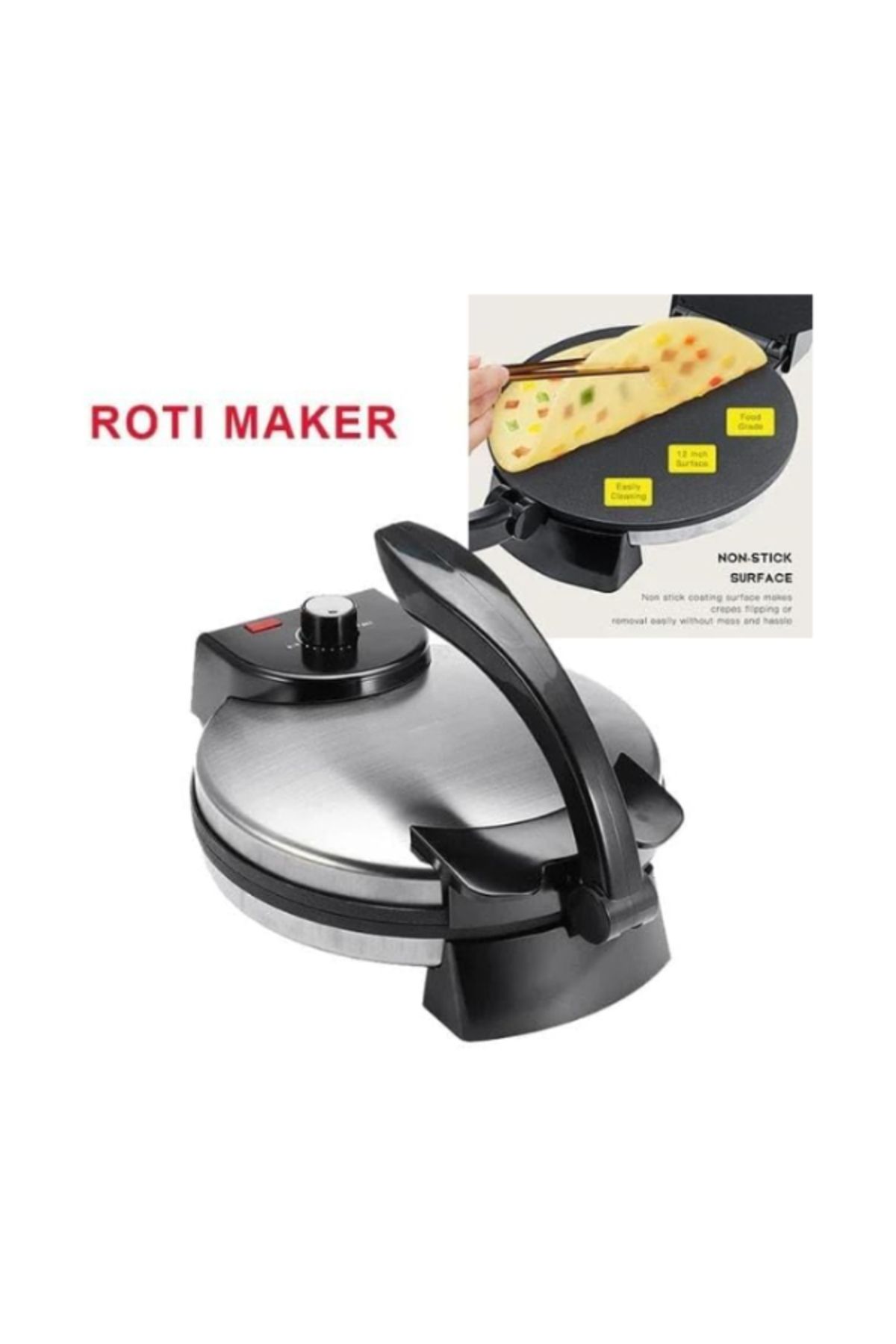 MACON-Roti Chapati Maker – Non-Stick Flatbread & Tortilla Press with Adjustable Temperature Control 3