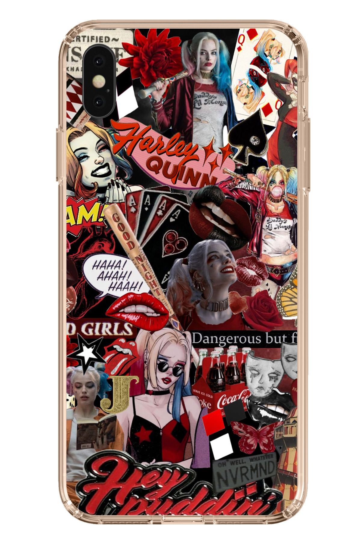 TechTree iPhone XS MAX Uyumlu Harley Quinn Şeffaf Silikon Kılıf