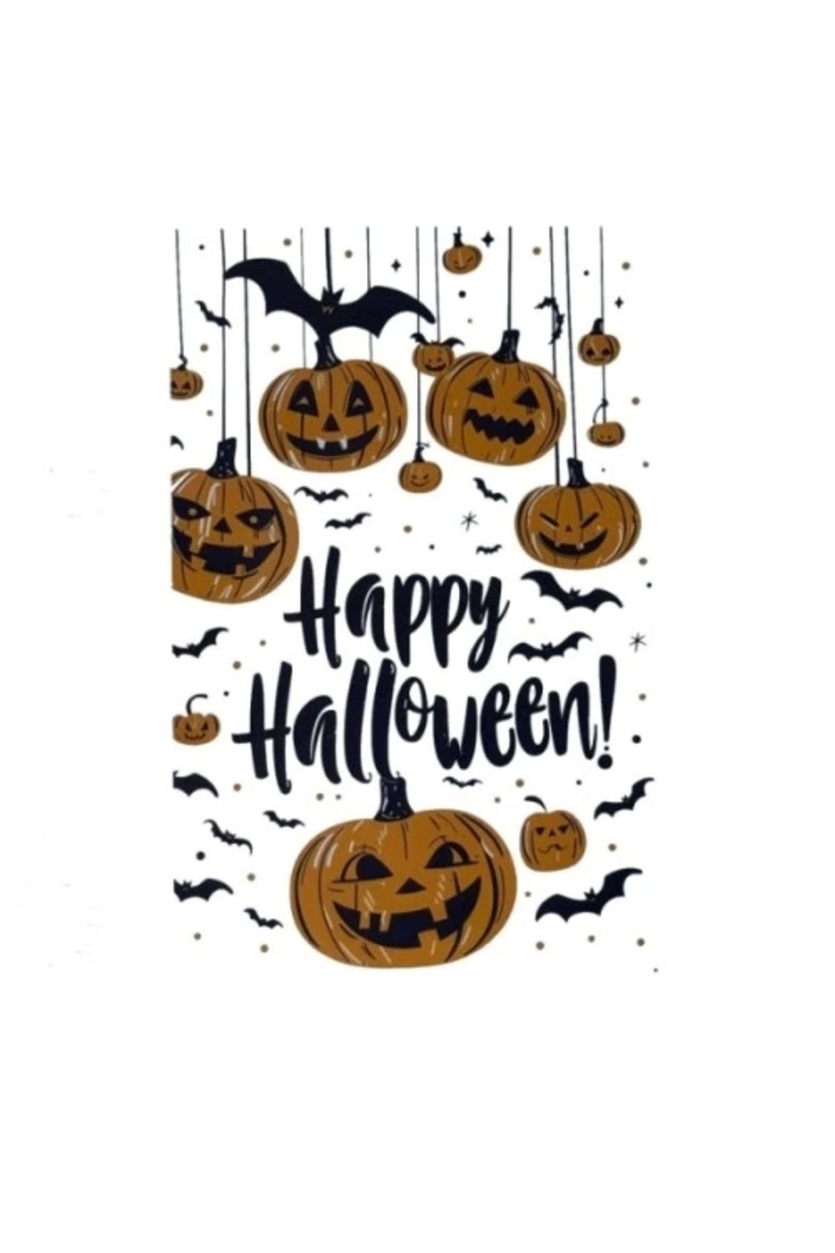 PRATİKOBA Halloween Temalı Balkabaklı Duvar Sticker Seti