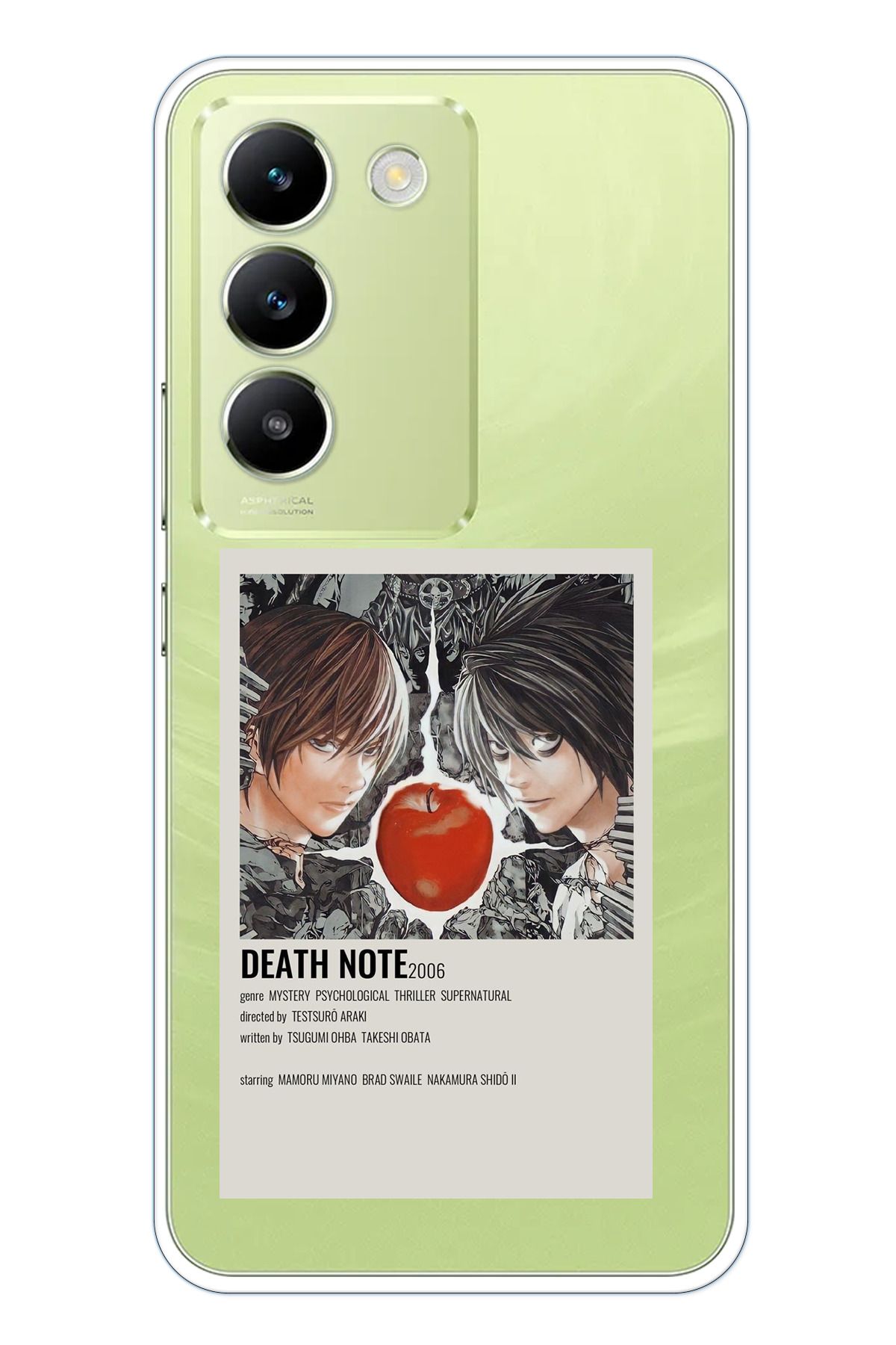 TechTree Vivo V30 Lite Uyumlu Death Note Poster Tasarımlı Şeffaf Silikon Kılıf