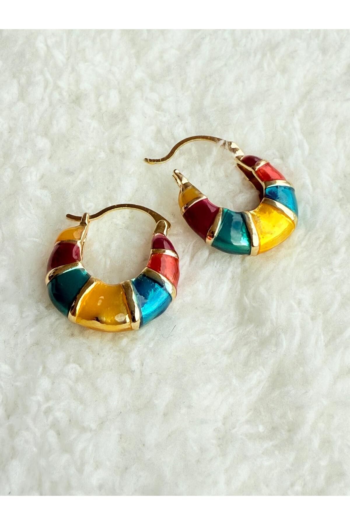 XUPING JEWELRY RENKLİ MİNELİ U KÜPE