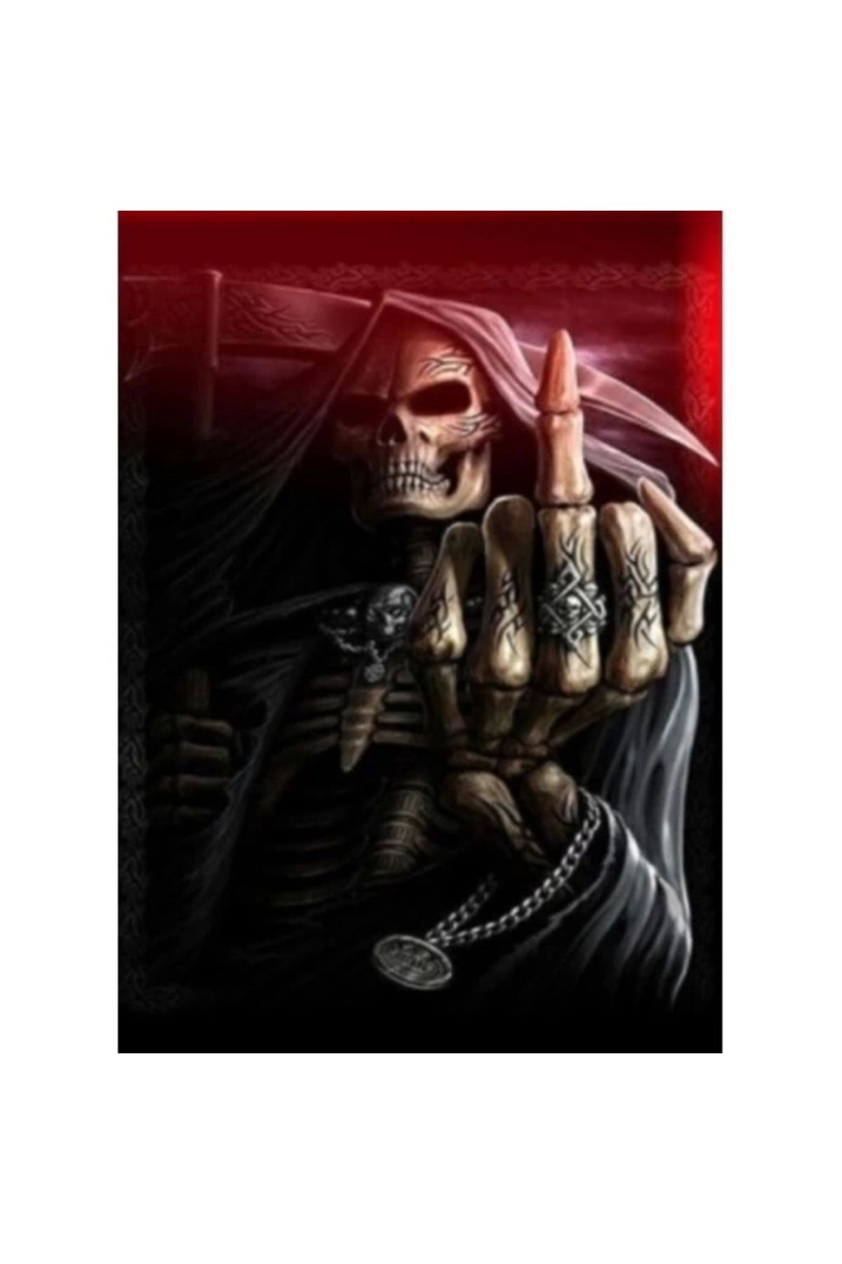 PRATİKOBA 5D Elmas Boyama 3 Farklı Resim Değişenli Halloween İskelet Tablosu
