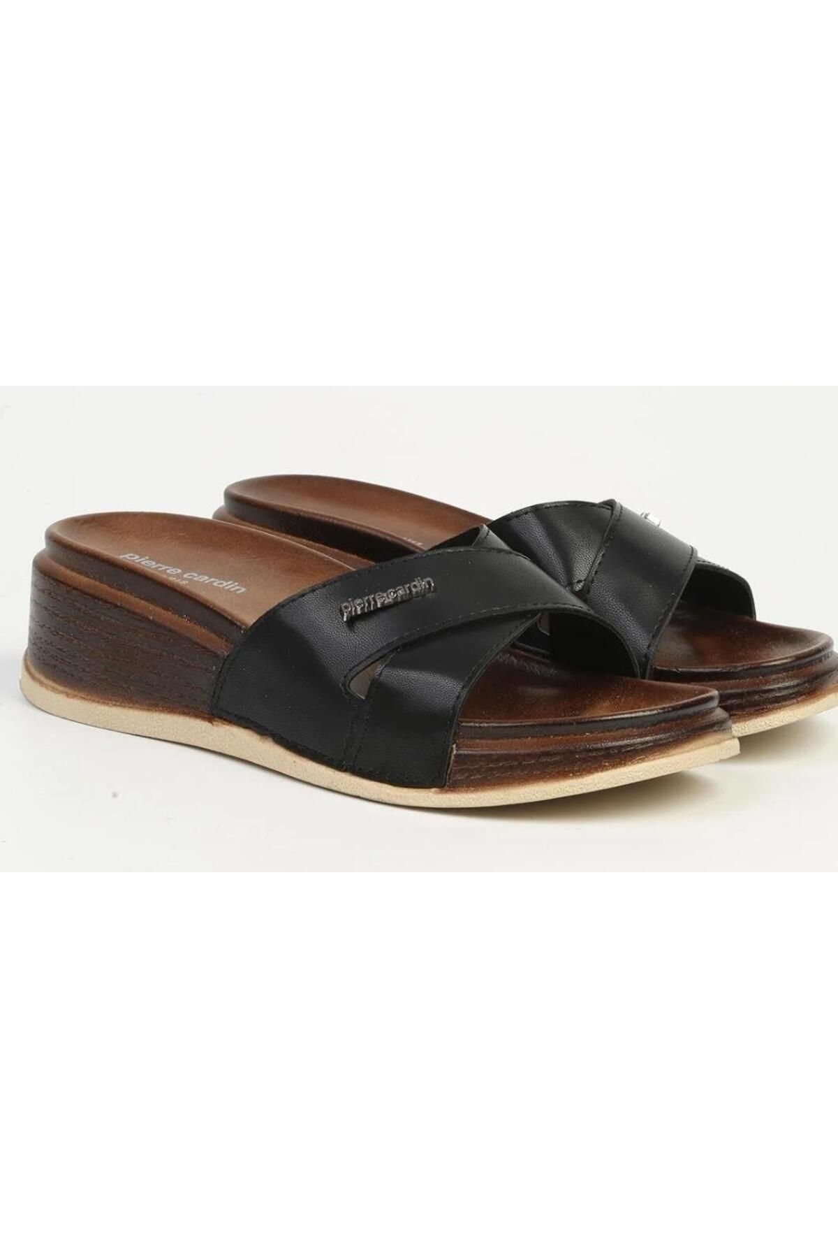 Pierre Cardin Pct-7423 Kadın Dolgu Taban Çapraz Bant Terlik