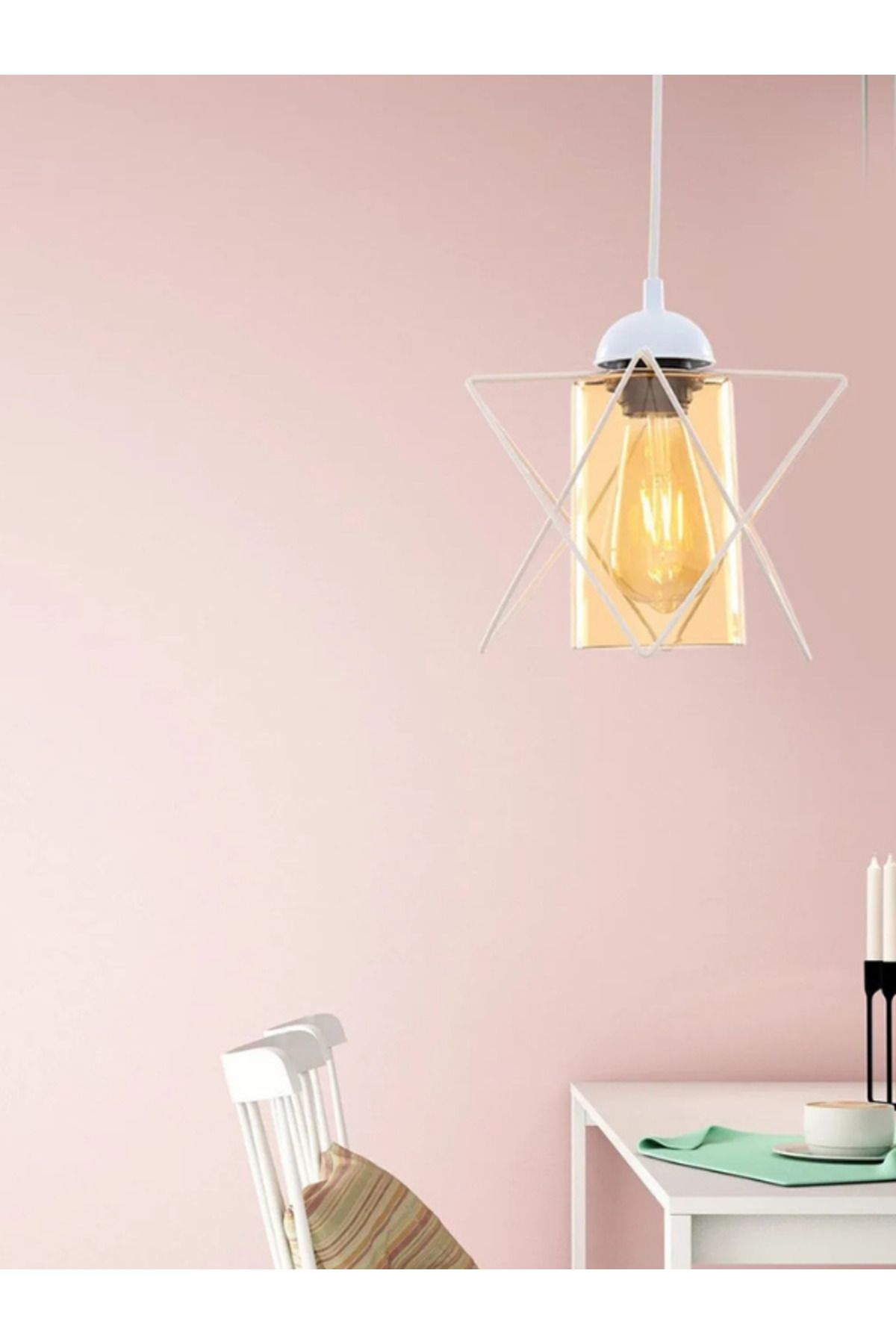 B&F STORE NEW STYLE Ayla Tekli Beyaz-bal Akrilik