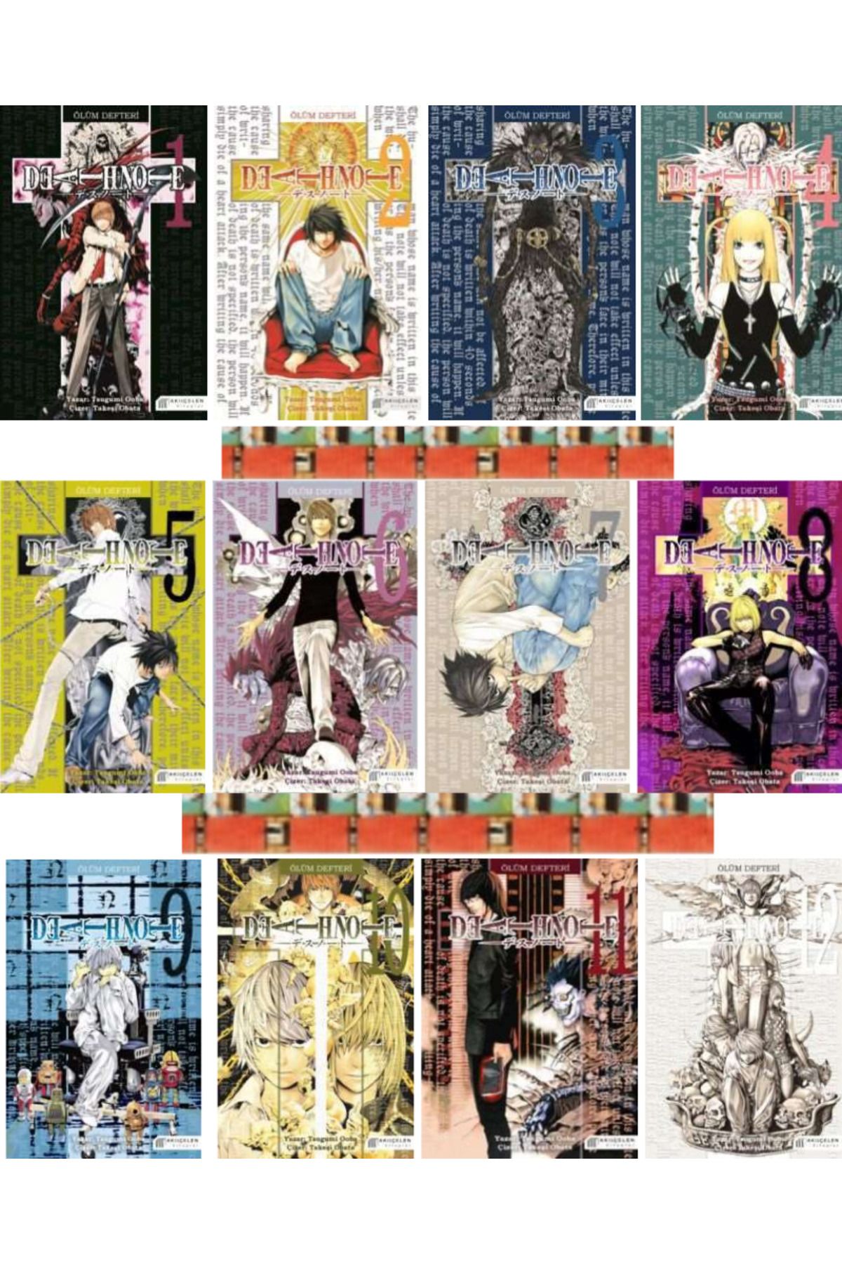 Akıl Çelen Kitaplar Death Note - Ölüm Defteri-1-2-3-4-5-6-7-8-9-10-11-12 serisi(12kitap) Tsugumi Ooba
