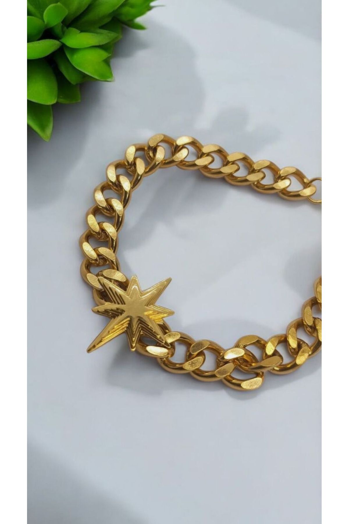 İNİTİUM Paslanmaz Çelik Kuzey Yıldızı Gold Bileklik
