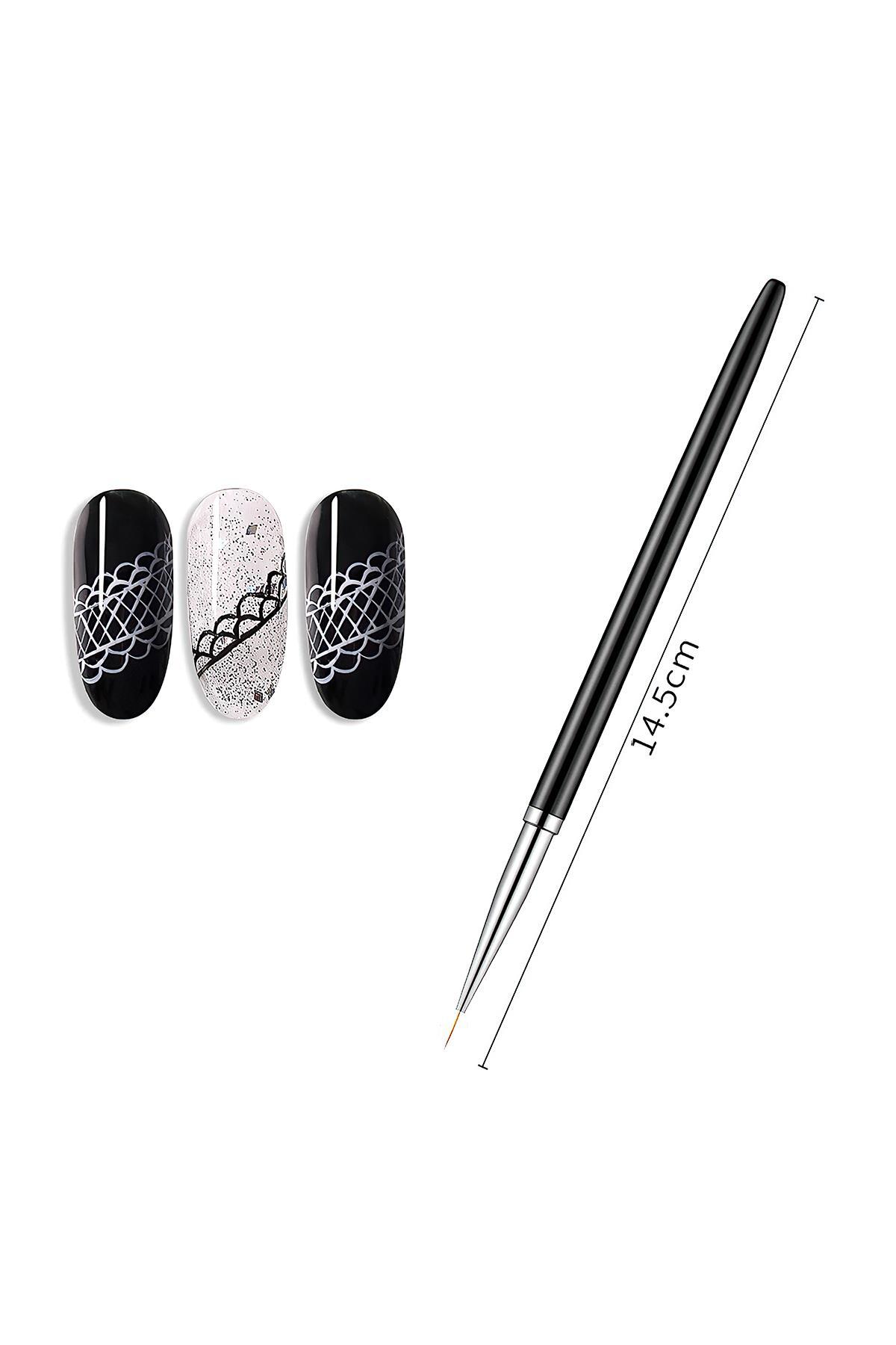 3'lü Nail Art Tırnak Desen Fırça Seti — رنگارنگ 8683089019365 — تصویر 4 از 5