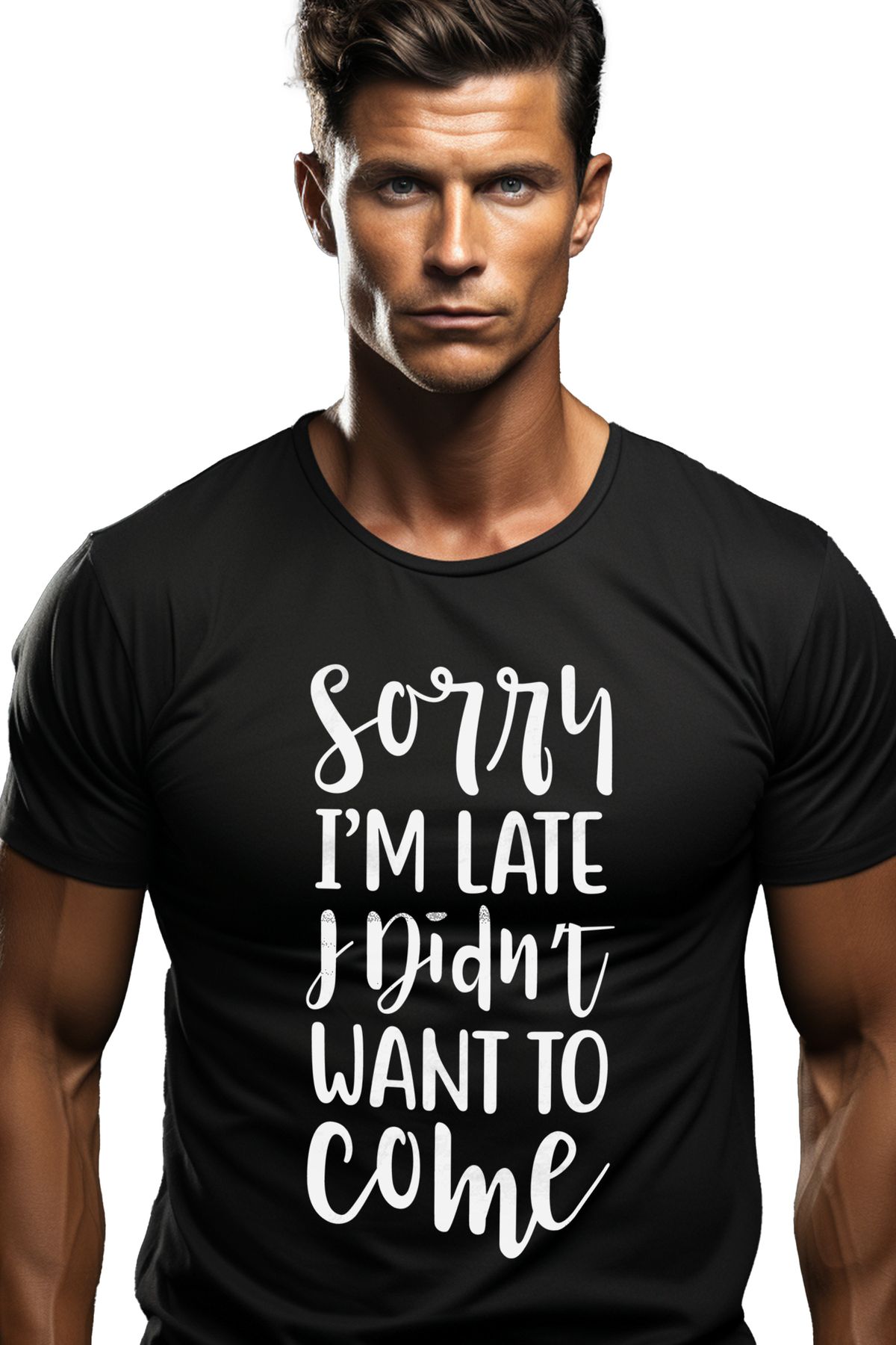 StoryGift Romania Tricou Bărbătesc Pentru Cei Care Nu Au Vrut Să Vină La Muncă - Întârziat Cu Imprimeu Pe Grăsime Masculin - XS