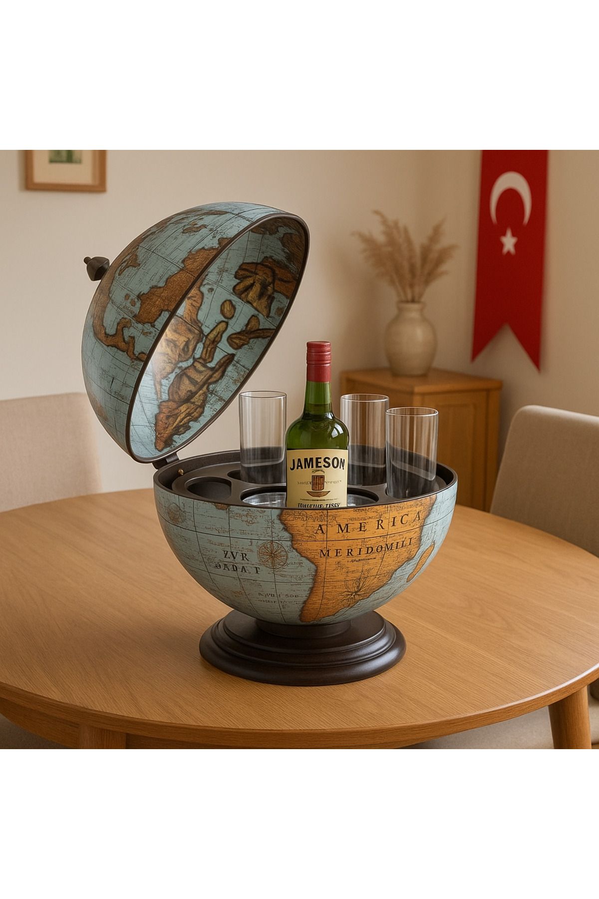 AydınHediyelik Zoffoli Nettuno Blue Ocean Masaüstü Bar Küresi