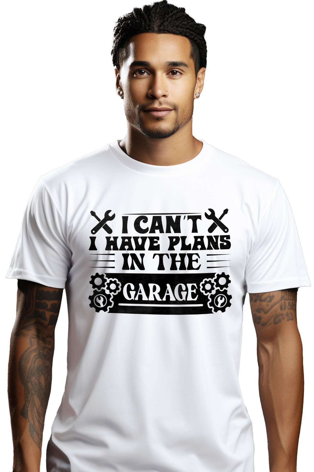StoryGift Romania-Men's T-shirt for those who fix things with the message "I can't, I have plans in the garage" with STG 1