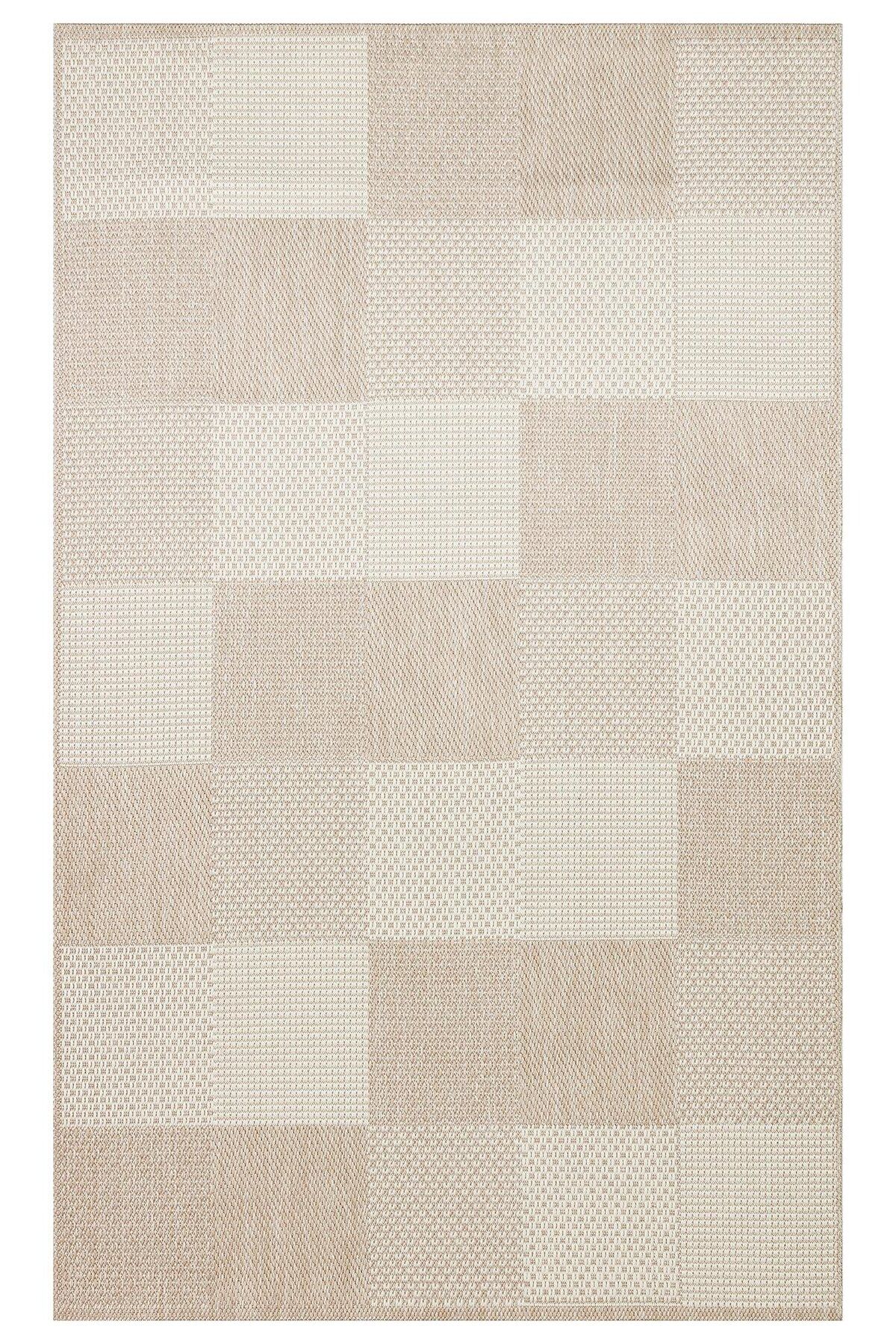 Halımax Eko Halı Mono Mno 01 Beige Hav Toz Vermez Sisal Halı Kolay Temizlenen Hasır Dokulu Modern Halı