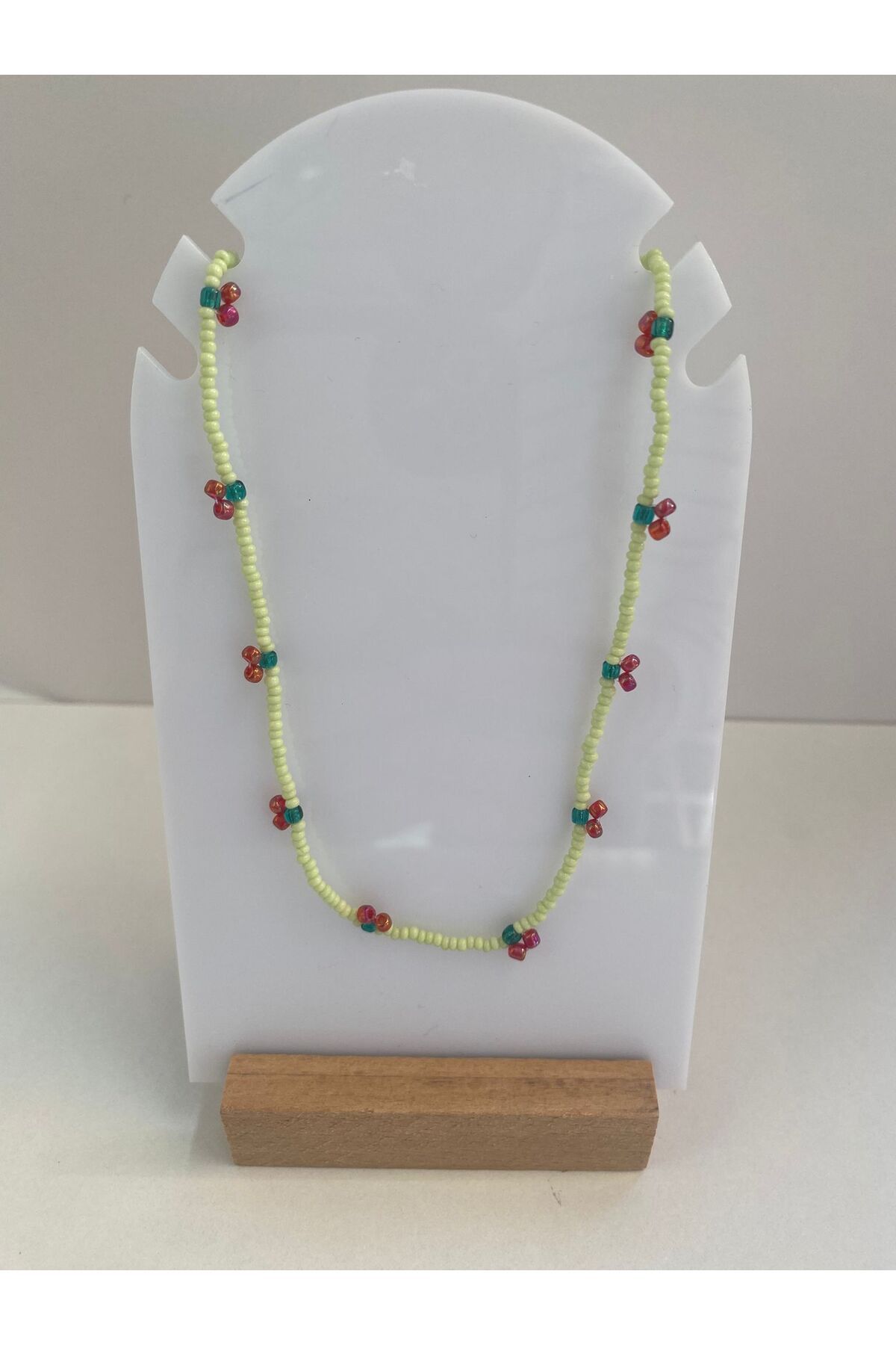 Ailahandmade KİRAZ KOLYE YEŞİL