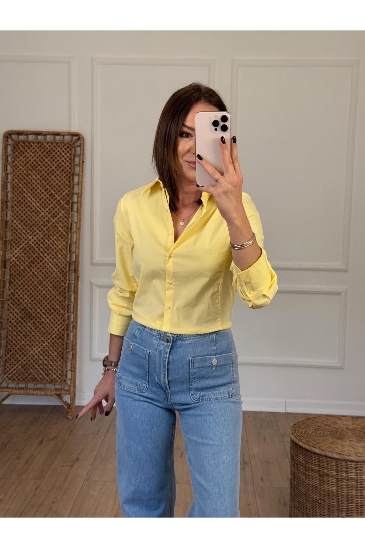 X-Young Regular Fit Likralı Gömlek SARI