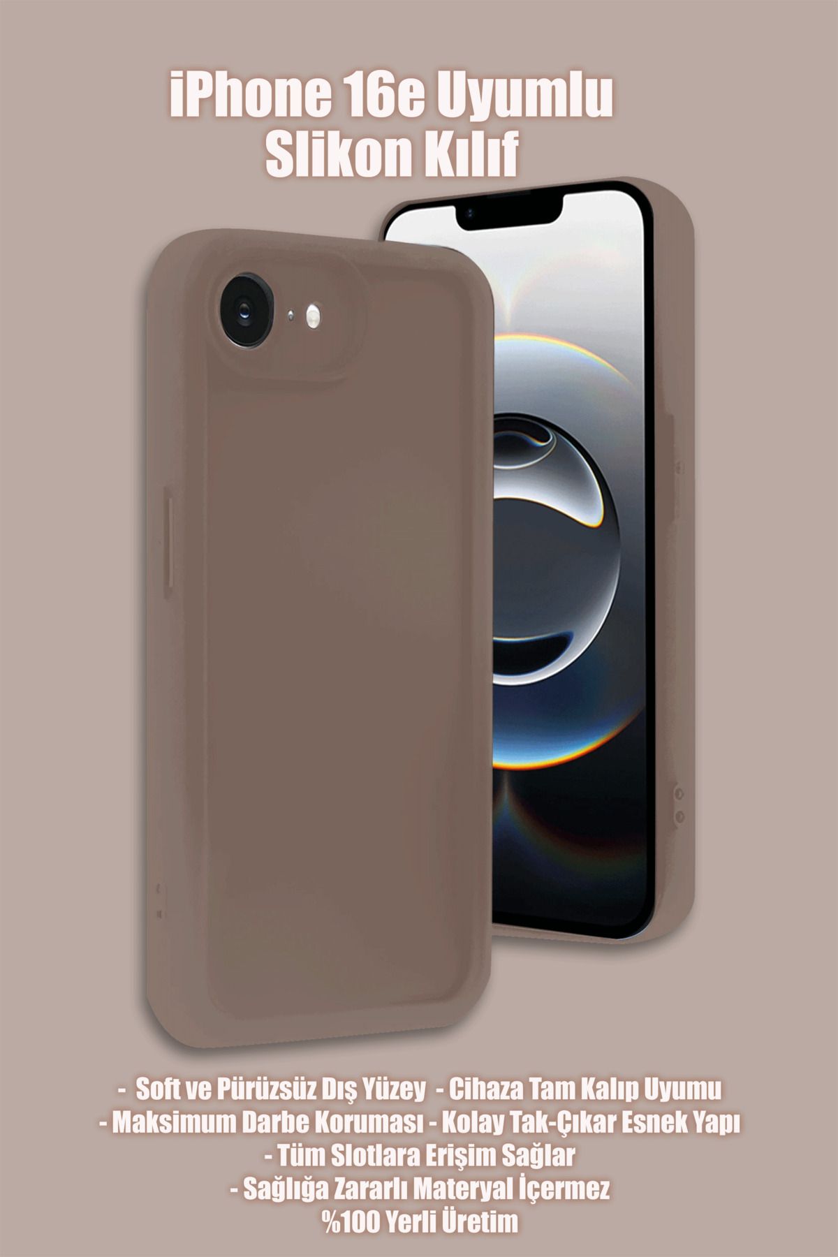 mobrika iPhone 16E Silikon Telefon Kılıfı