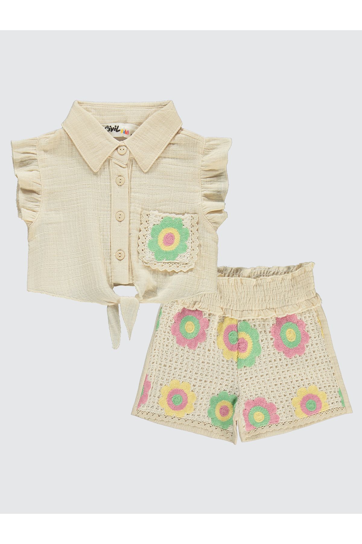 Civil Baby Kız Bebek Takım 6-18 Ay Ekru