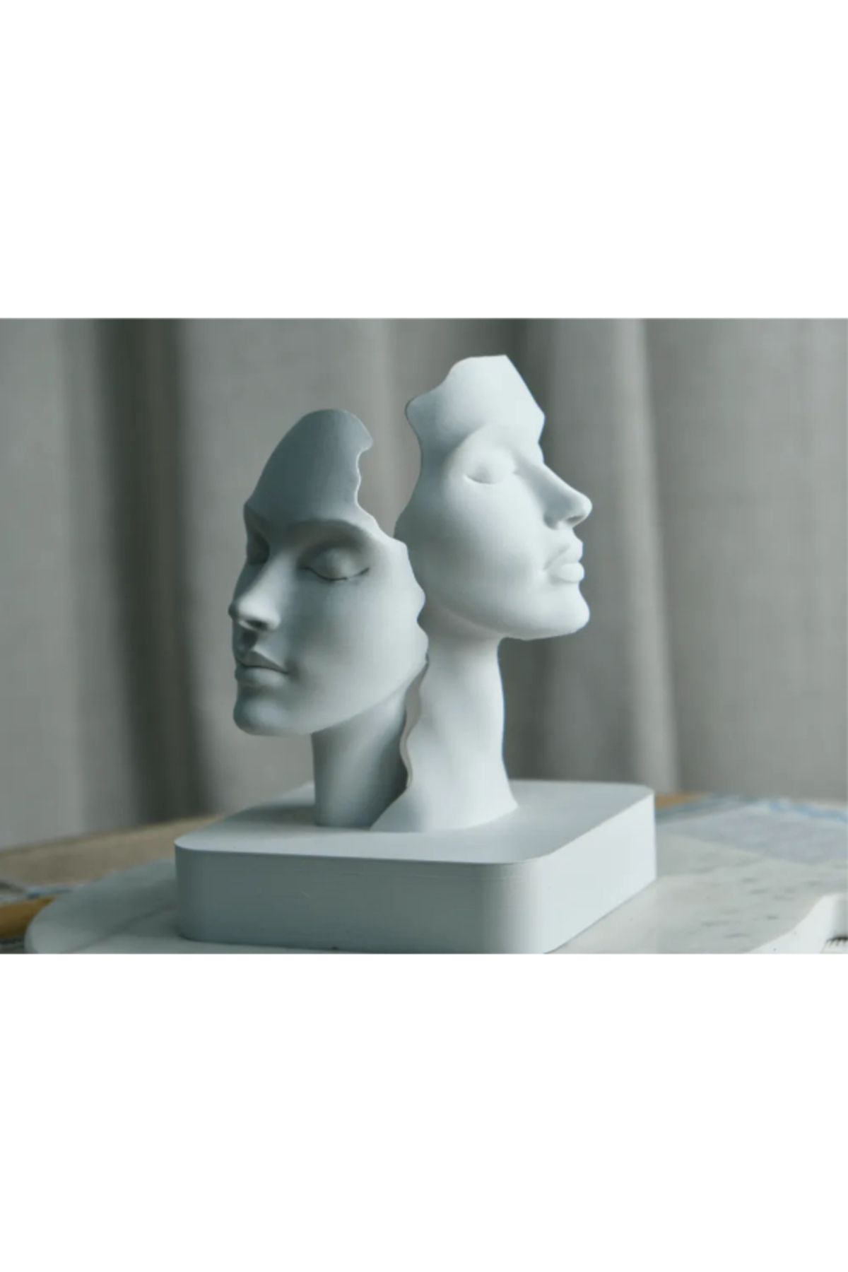 3d model s Duality Faces – Minimalist Çift Yüz Heykeli
