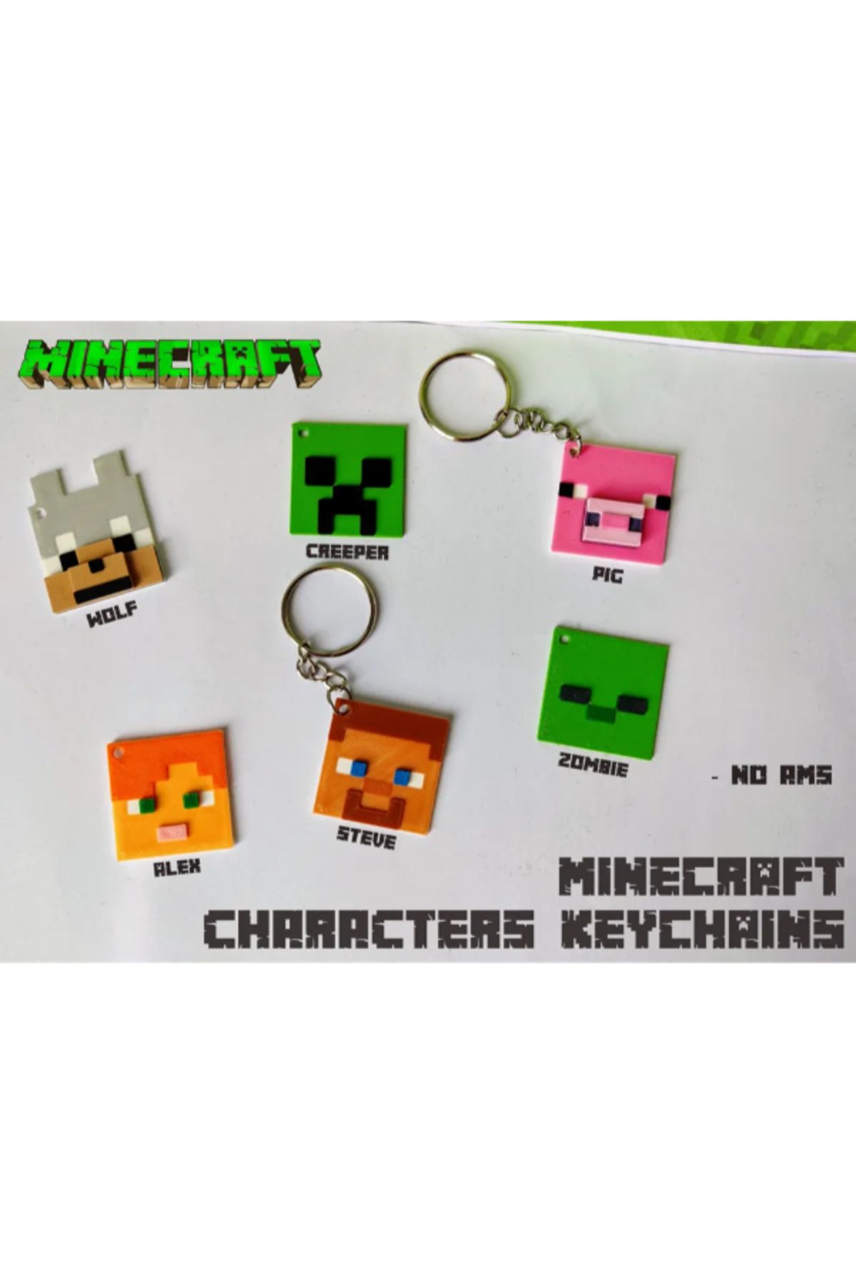 3d model s Minecraft Karakter Anahtarlık Seti – 3D Tasarım