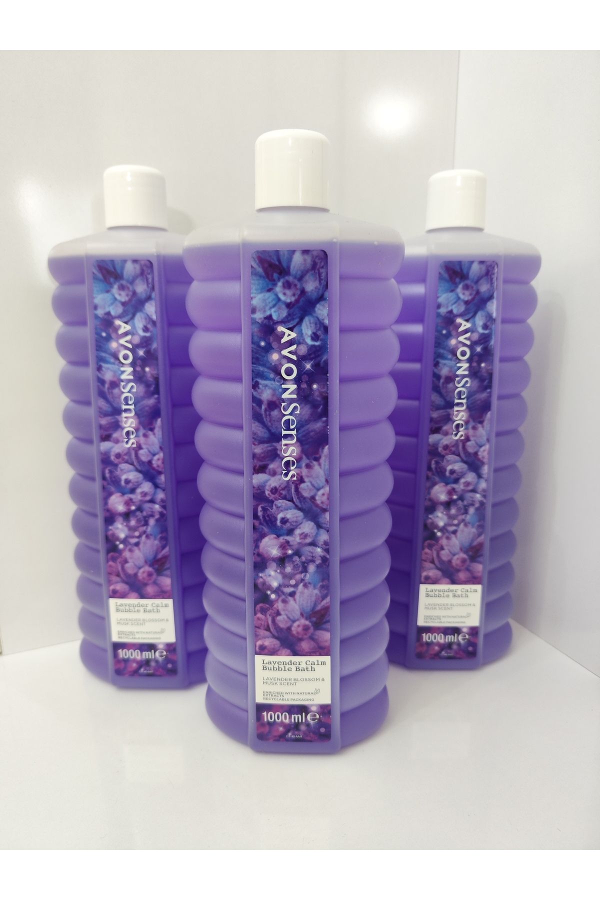 AVON Senses Lavender Calm Lavanta ve Misk Özlü Banyo Köpüğü 1000ml Üçlü Paket