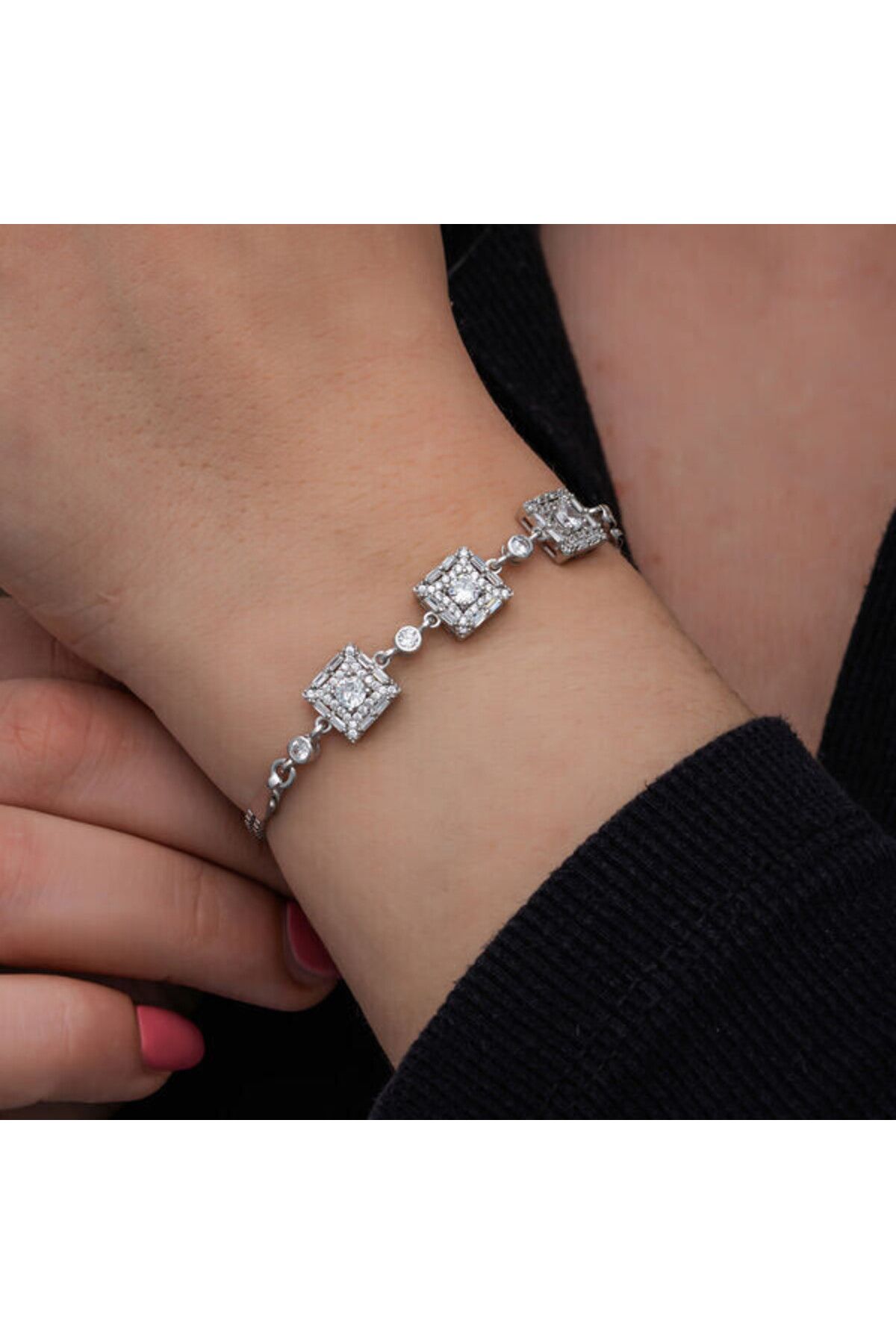 shop Zirkon Taşlı 925 Ayar Gümüş Bileklik