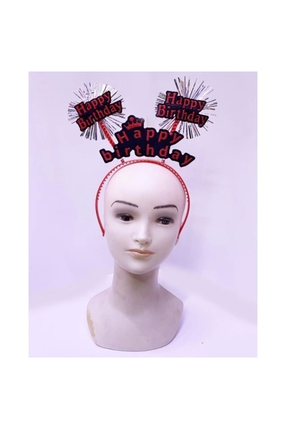PRATİKOBA Happy Birthday Neon Kırmızı Doğum Günü Tacı