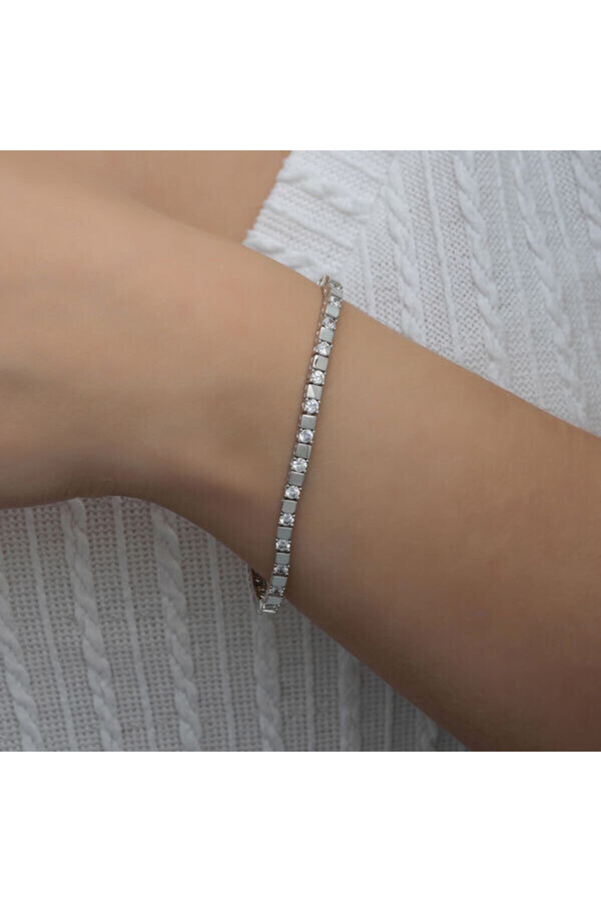 shop Su yolu Beyaz 925 Ayar Gümüş Bileklik
