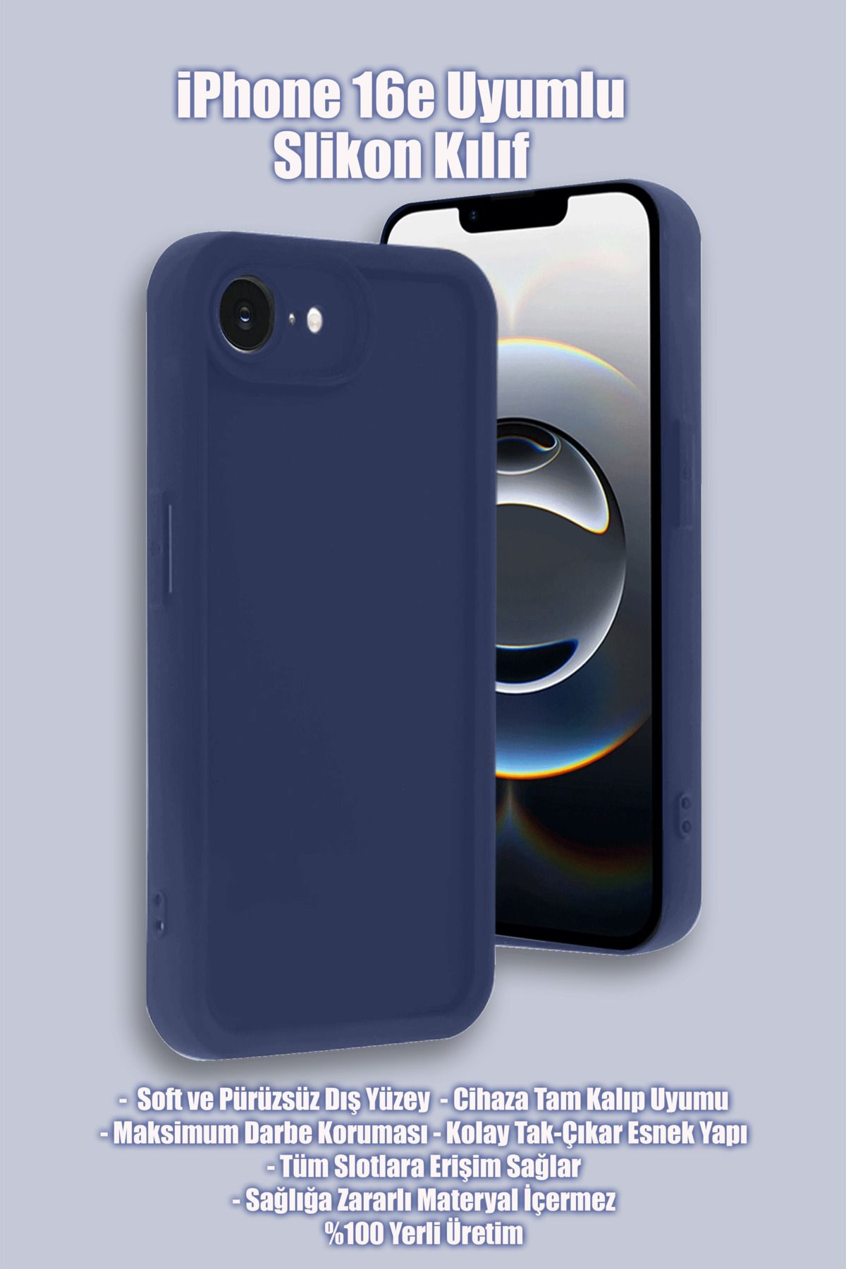 mobrika iPhone 16E Silikon Telefon Kılıfı