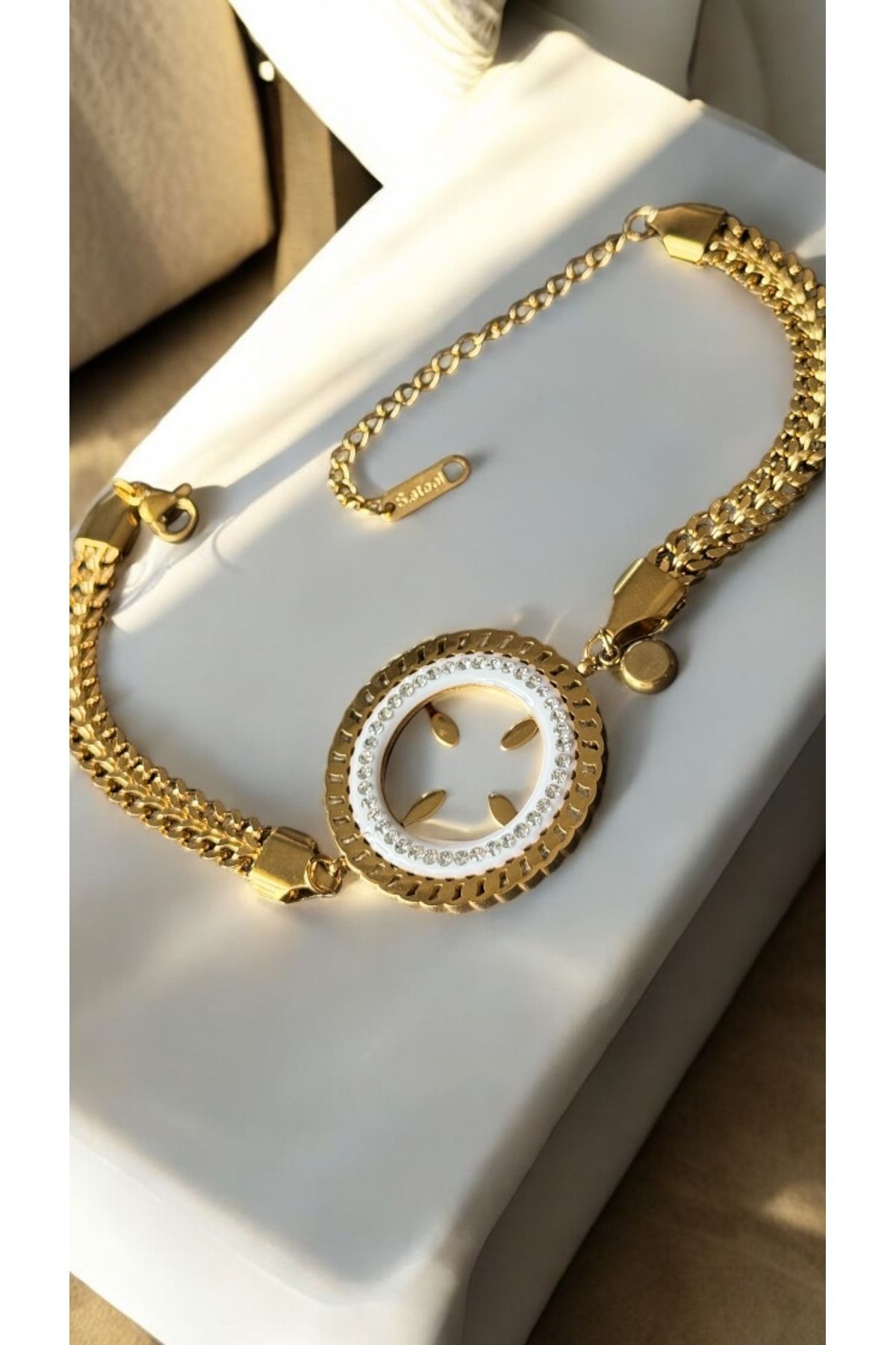 İNN JEWELLERY Kadın Bileklik 316 L Çelik Kararmaz Antialerjik Çeyrek Altın Takılabilen 2 Yıl İthalatçı Garantili