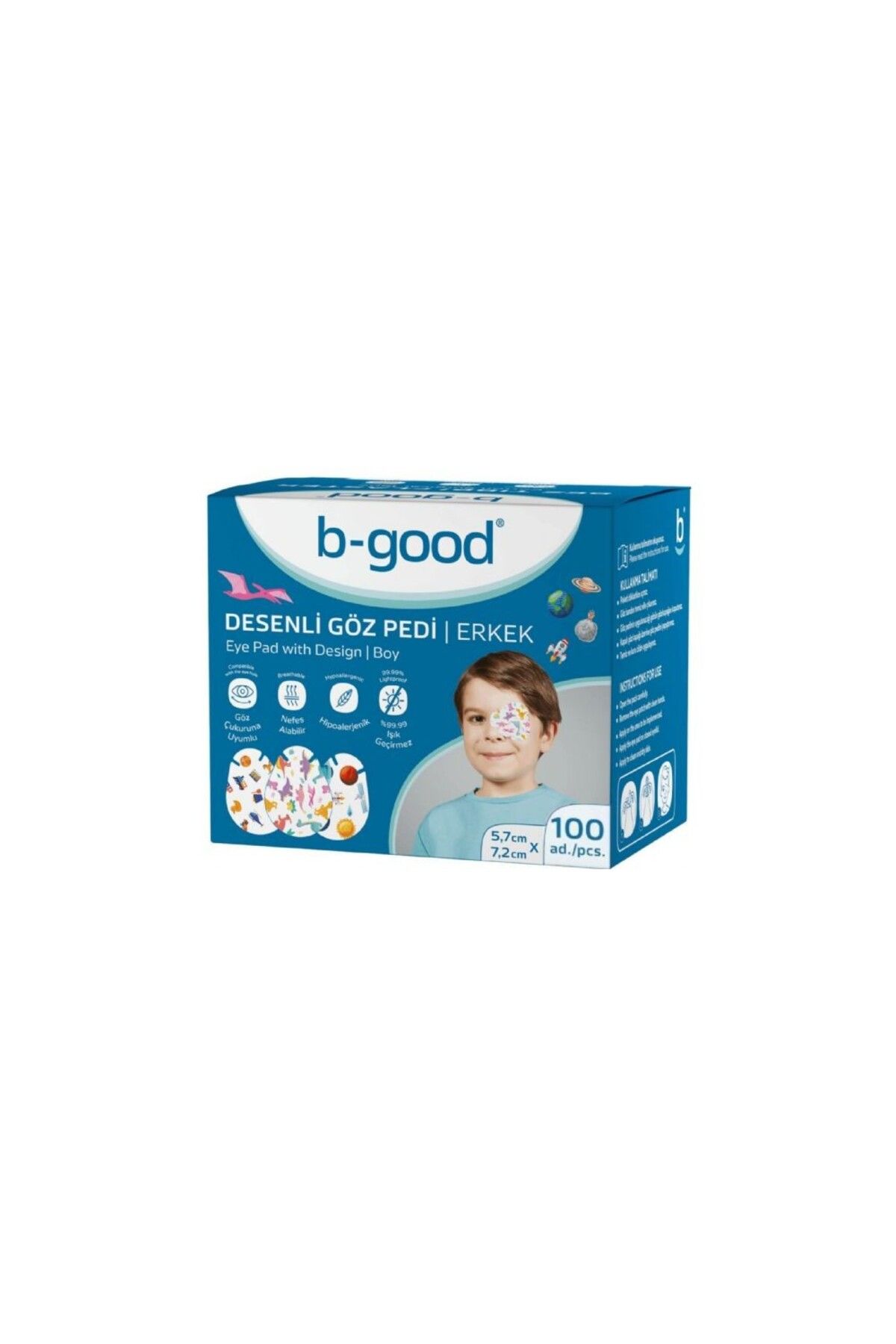 B-GOOD Göz Pedi Desenli Erkek 5,7 X 7,2 Cm - 100'lü