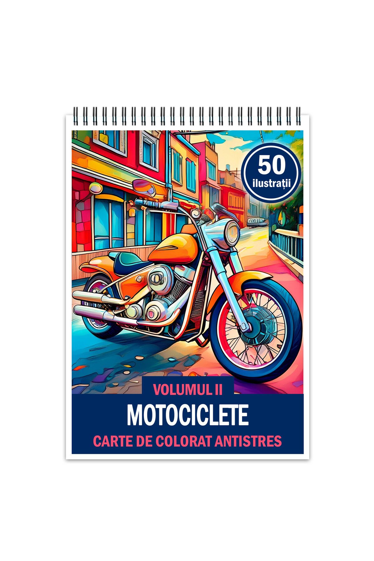 Legendary Gifts Carte De Colorat Antistres, 50 De Ilustratii Motociclete - Volumul Ii, 106 Pagini, Format: A5 - One Size