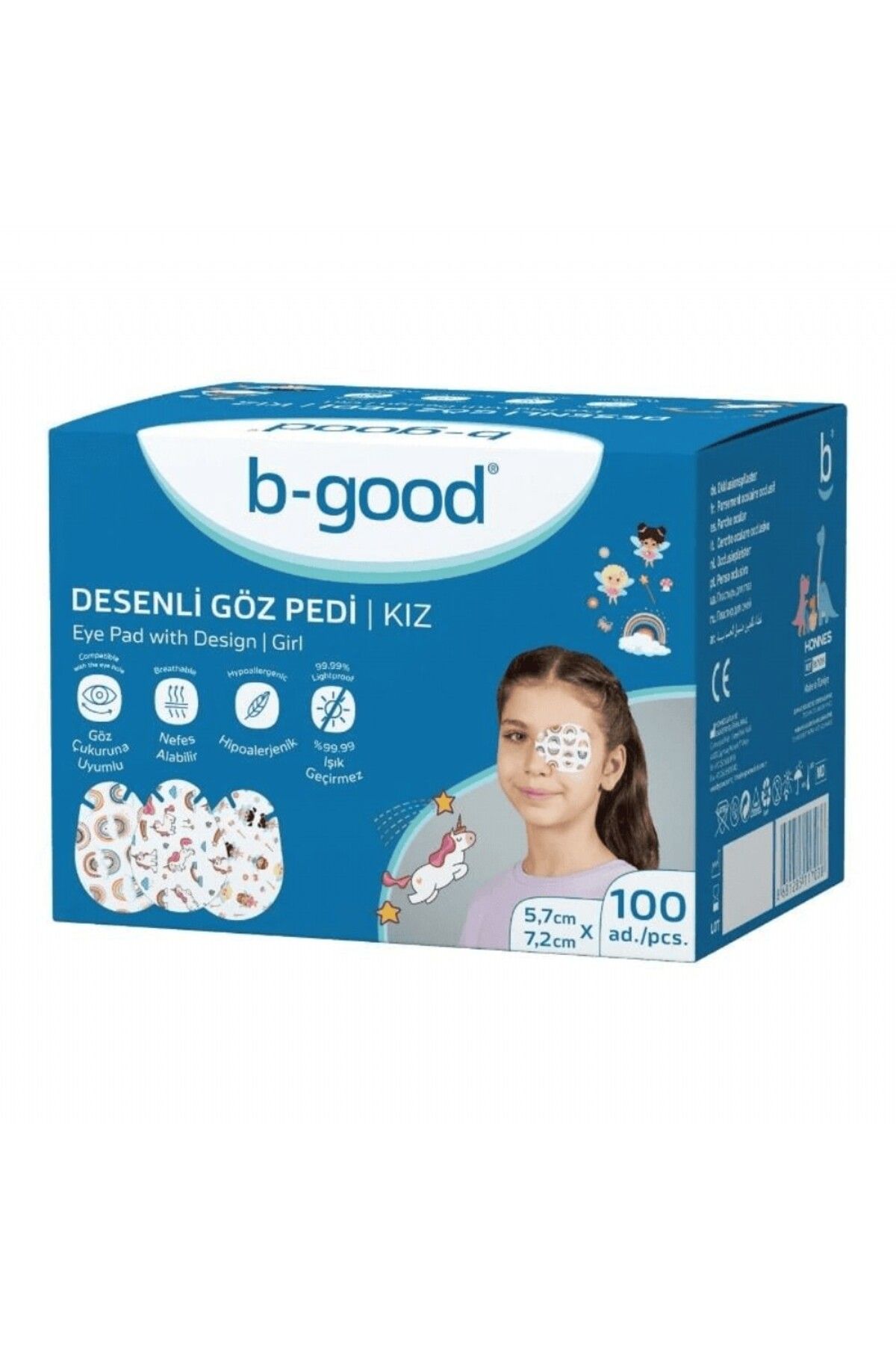 B-GOOD Göz Pedi Desenli Kız 5,7 X 7,2 Cm - 100'lü