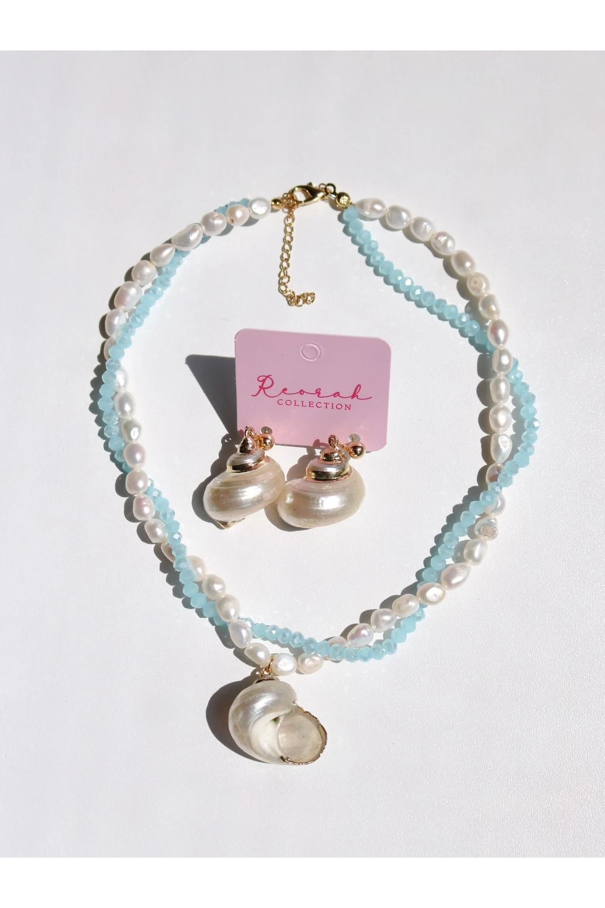 Reorah Collection Ocean Breeze Küpe, Kolye Seti