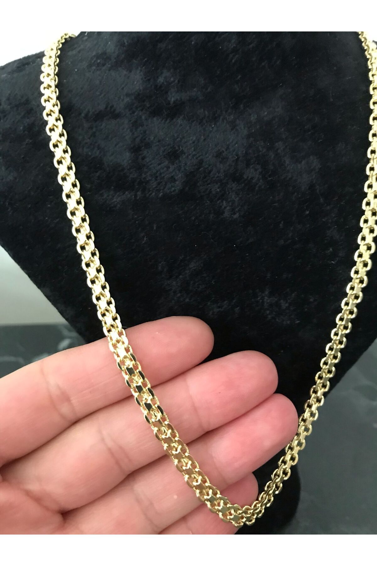 shop PASLANMAZ ÇELİK KABURGA MODEL KALIN GOLD KARARMAZ KOLYE
