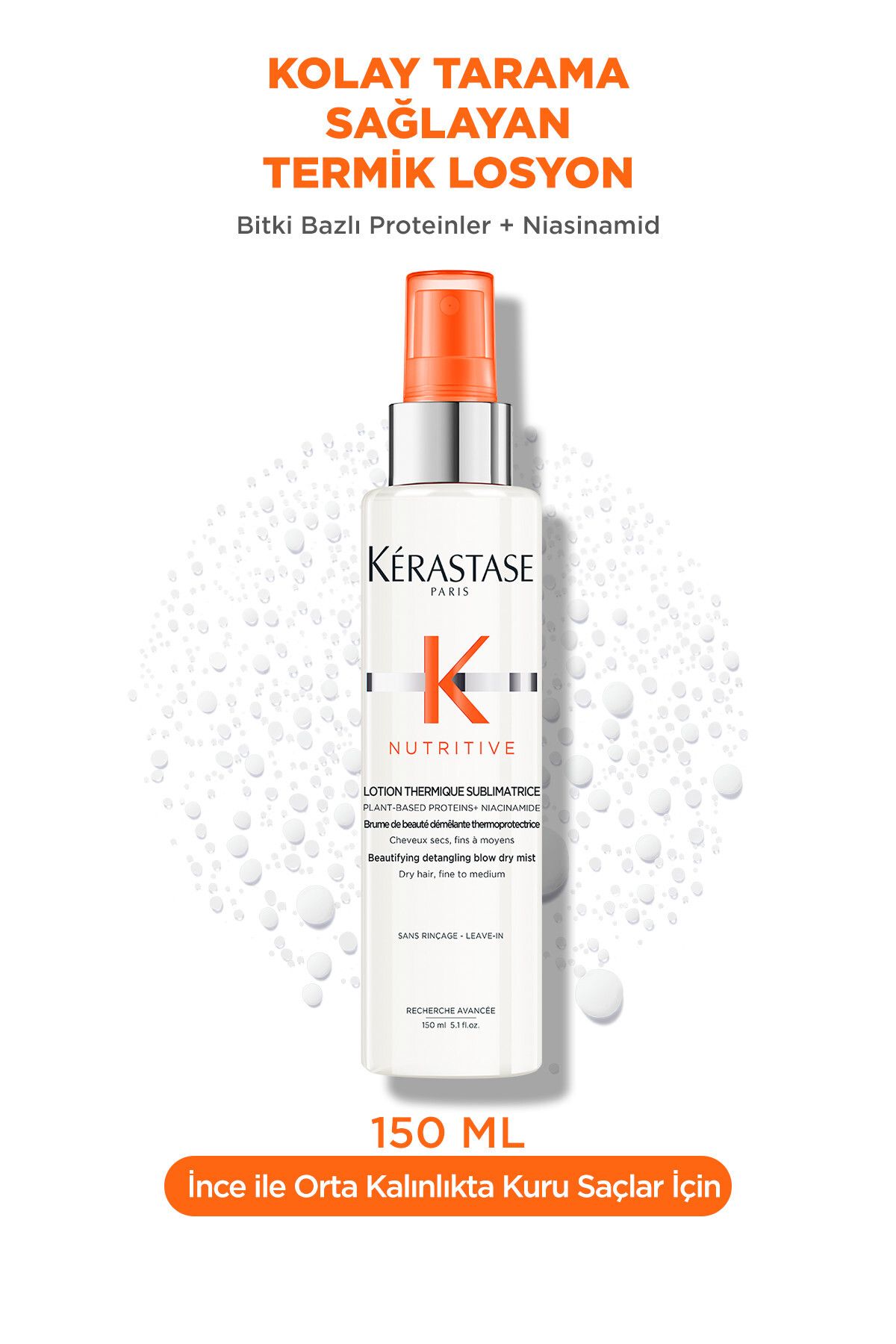 Kerastase Nutritive Thermique Lotion Kuru saçlar için saç liflerini güçlendirici Bakım Spreyi 150ml